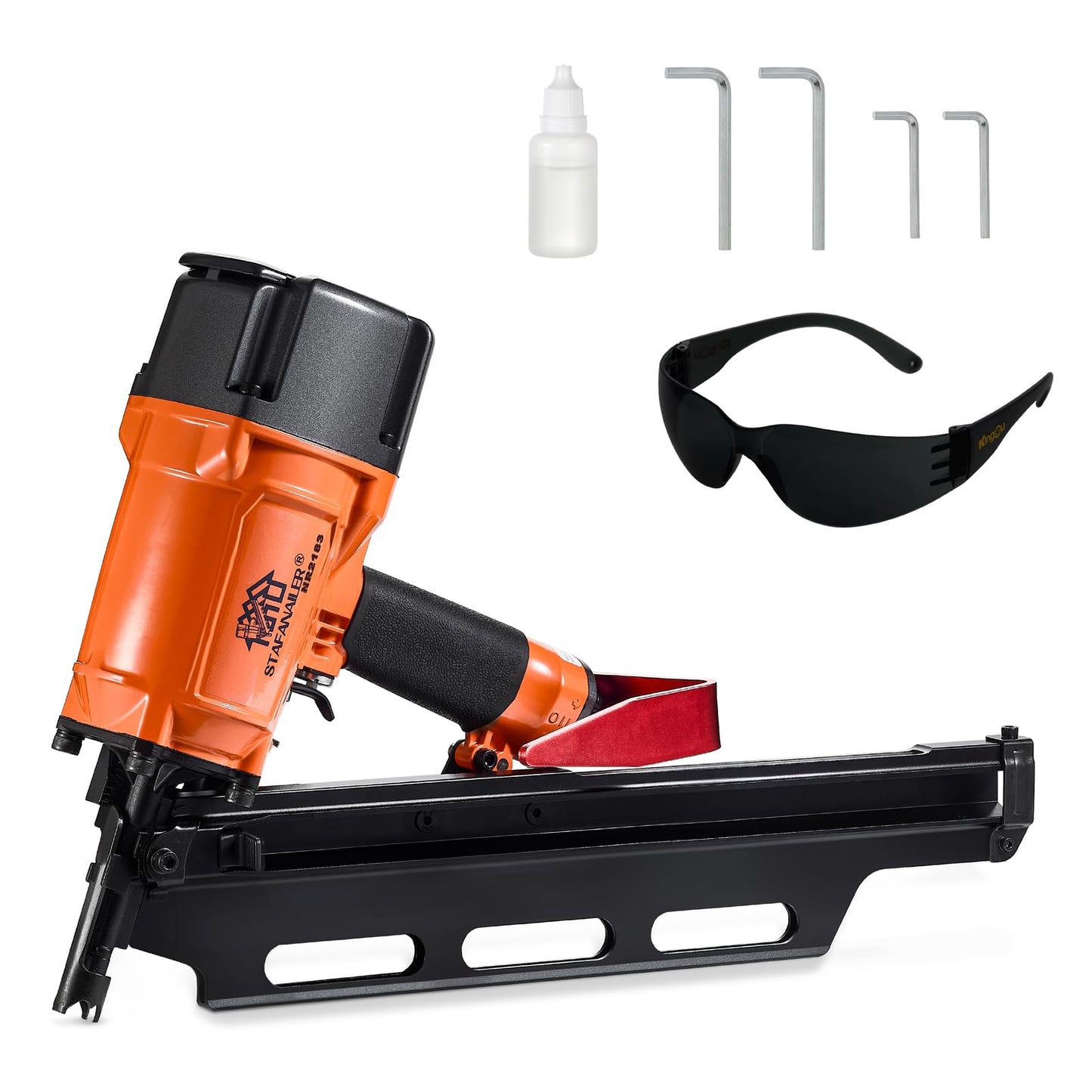 Stafanailer NR2183 High Speed Framing Nailer with Aluminum Magazine, 21 Degree Pneumatic Framing nail gun, 2-Inch up to 3-1/4-Inch Collated Full Head Framing Nails, Framing, Wooden House Building