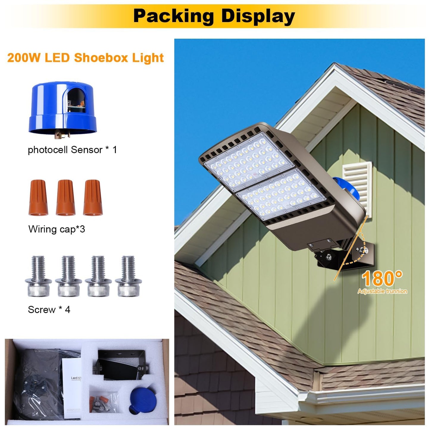 BIRITALO 0-150000LM Led Stadium Lights Outdoor Dimmable 0-1000w Super Bright Led Arena Flood Light 100-277v 5000k Yoke Mount IP66 Waterproof Pole Light Commercial for Square, Golf Court, Port