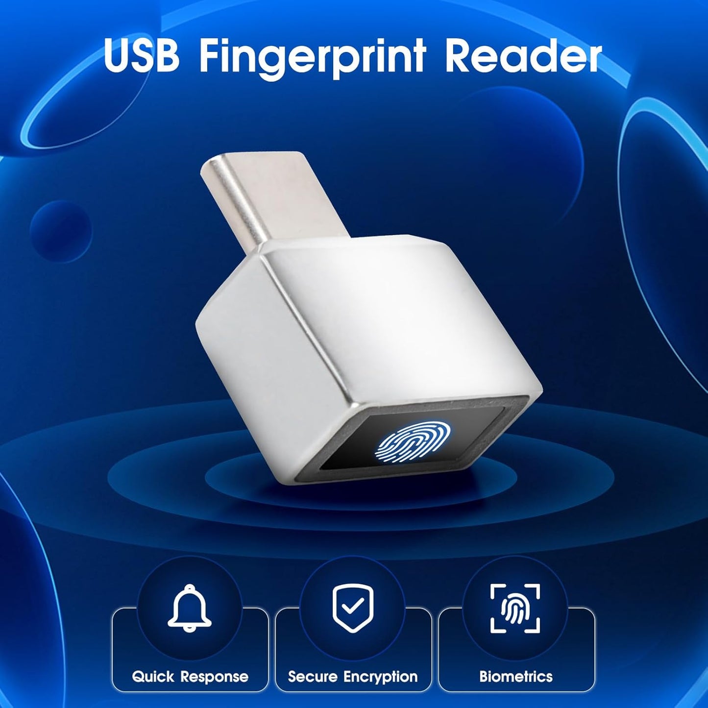 Yoidesu 11 10 USB-C Fingerprint Reader Biometric Scanner Hello Plug and Play USB Type-C Fingerprint ID Device