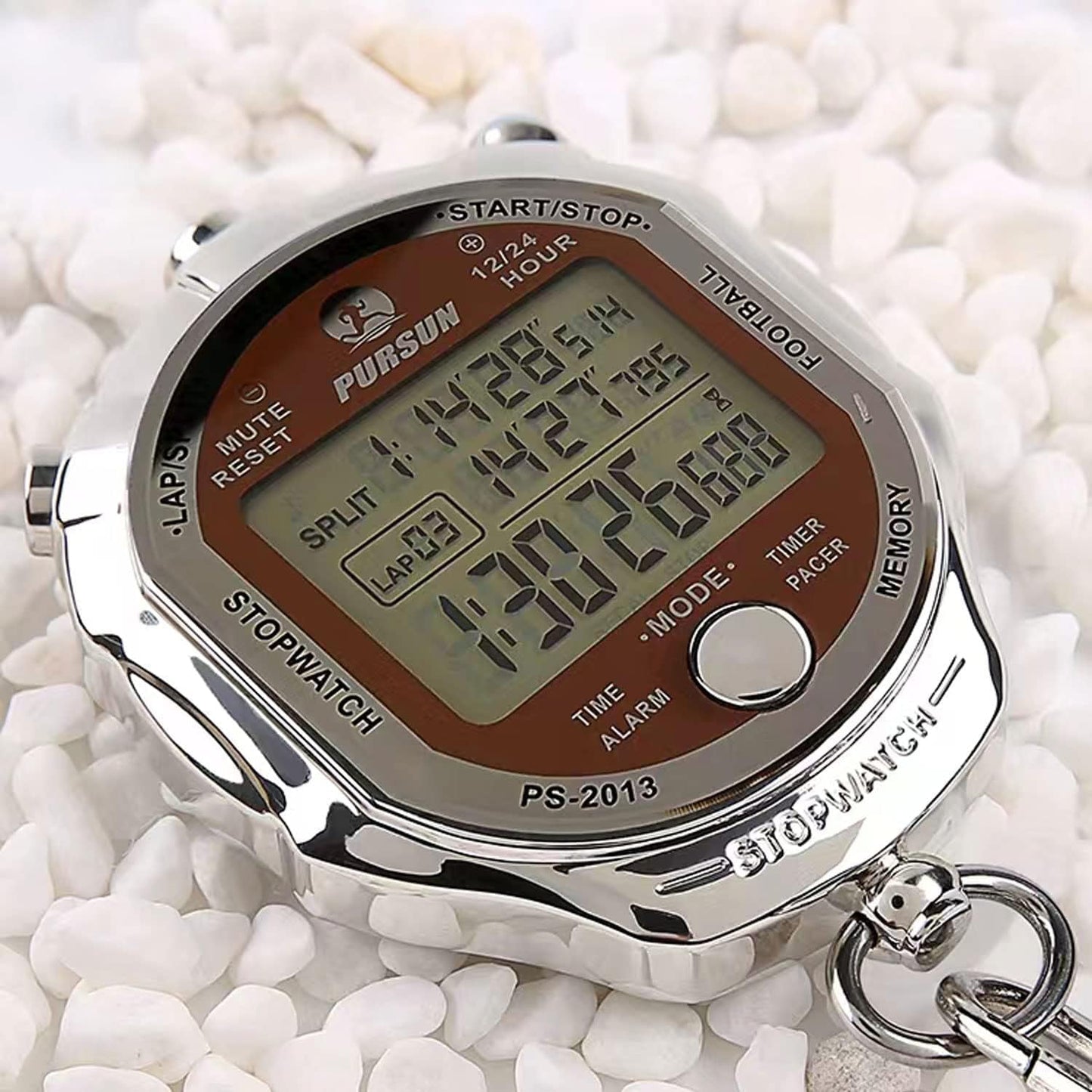Stopwatch Timer, Digital Stop Watch with 0.001second Timing, Metal 100 Laps Memory, Rolilink Large dispaly Alarm Clock for Coach Sports Running Marathon