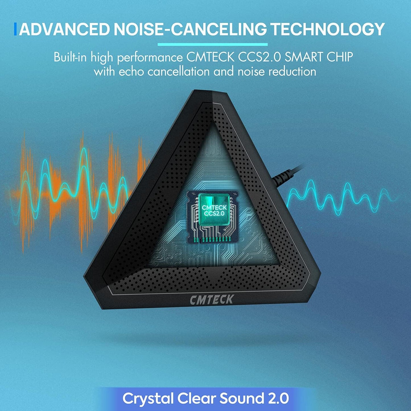 CMTECK Conference USB Microphone, Mute Button, Omnidirectional Condenser Boundary Mic for Recording, Streaming, Gaming