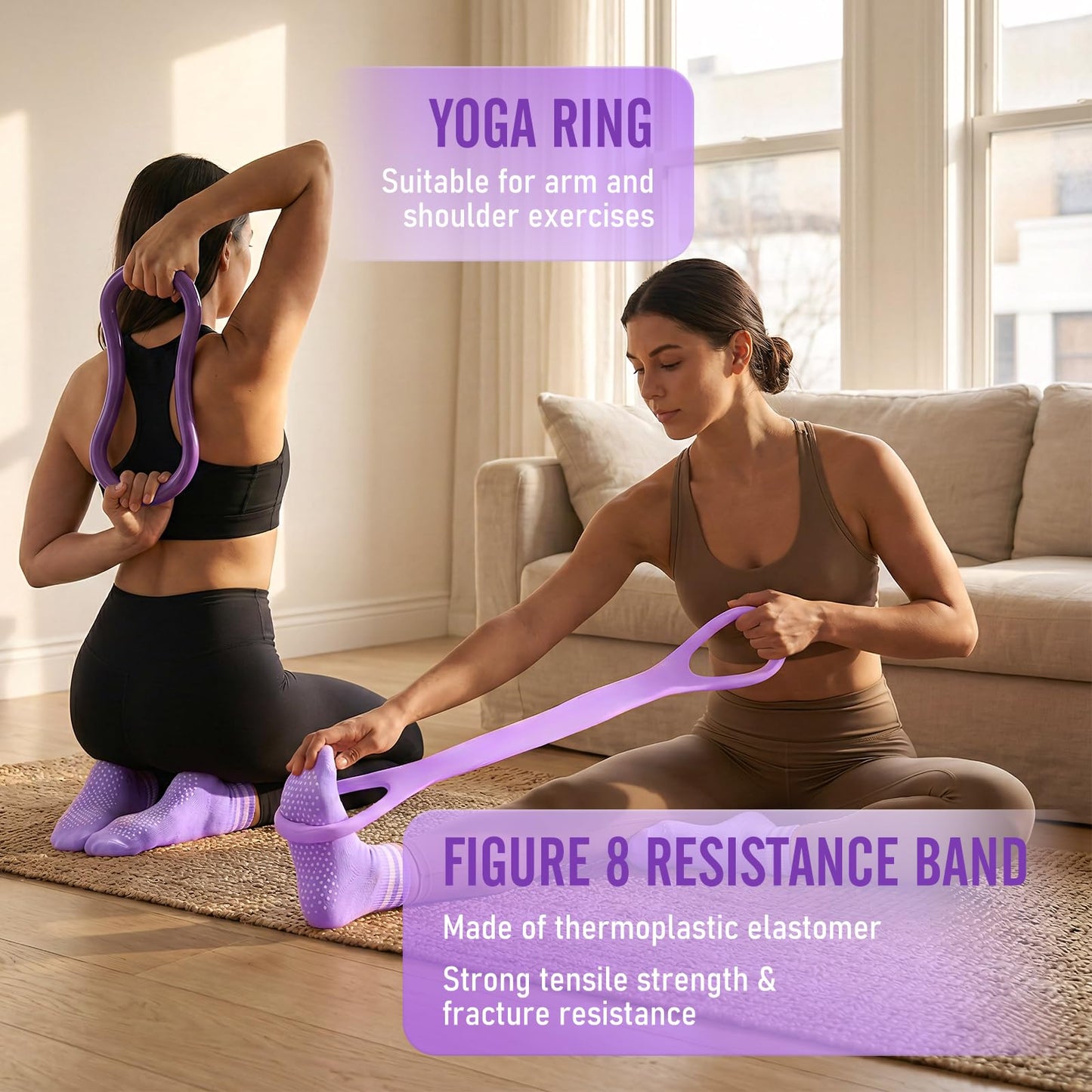 Pilates Ring Kit for Women, Pilates Equipment – 14.5" Home Magic Circle Workout with Pilates Ball, Resistance Bands, Better me Pilates Essentials Starter Set for Beginners Toning Shape Full Body