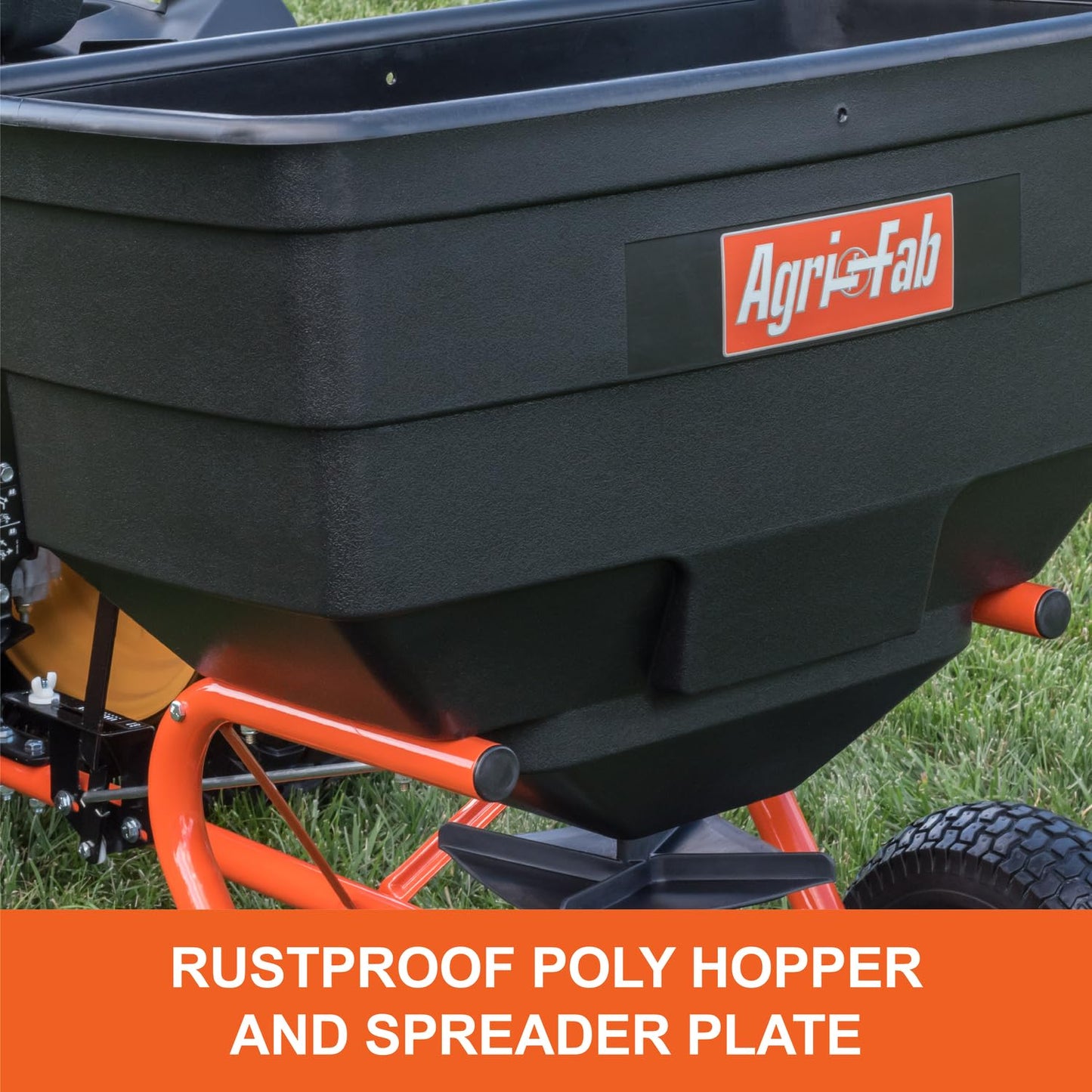 Agri-Fab Tow Behind Broadcast Spreader for Seed, Fertilizer, Salt and Ice Melt, 185 lb Capacity Lawn and Garden Spreader with 12 Ft Spread Width