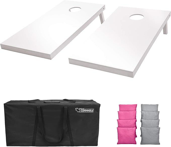 GoSports 4 ft x 2 ft Regulation Size Wooden Cornhole Boards Set - Includes Carrying Case and Over 100 Optional Bean Bag Colors