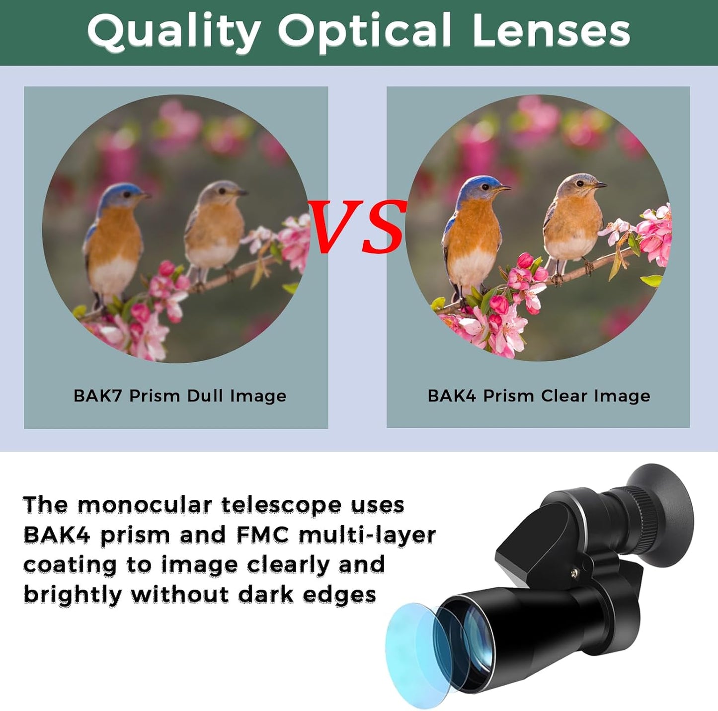 LIUQIJIA 8x20 Portable Monocular Telescope Mini Pocket Zoom Monocular Telescope Compact High Powered Adults Waterproof