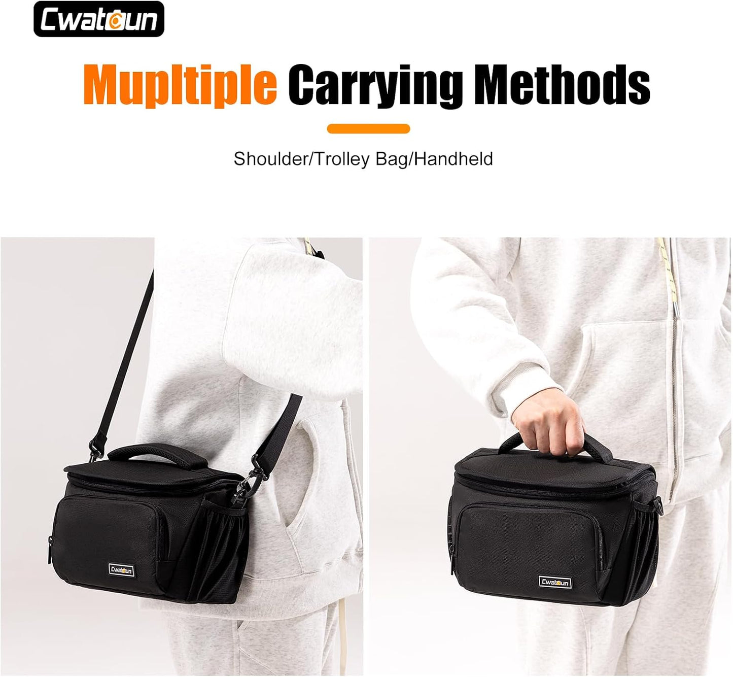 Cwatcun Small Camera Sling Bag Crossbody Camera Shoulder Case, Waterproof Travel Photography Messenger Bag for Canon