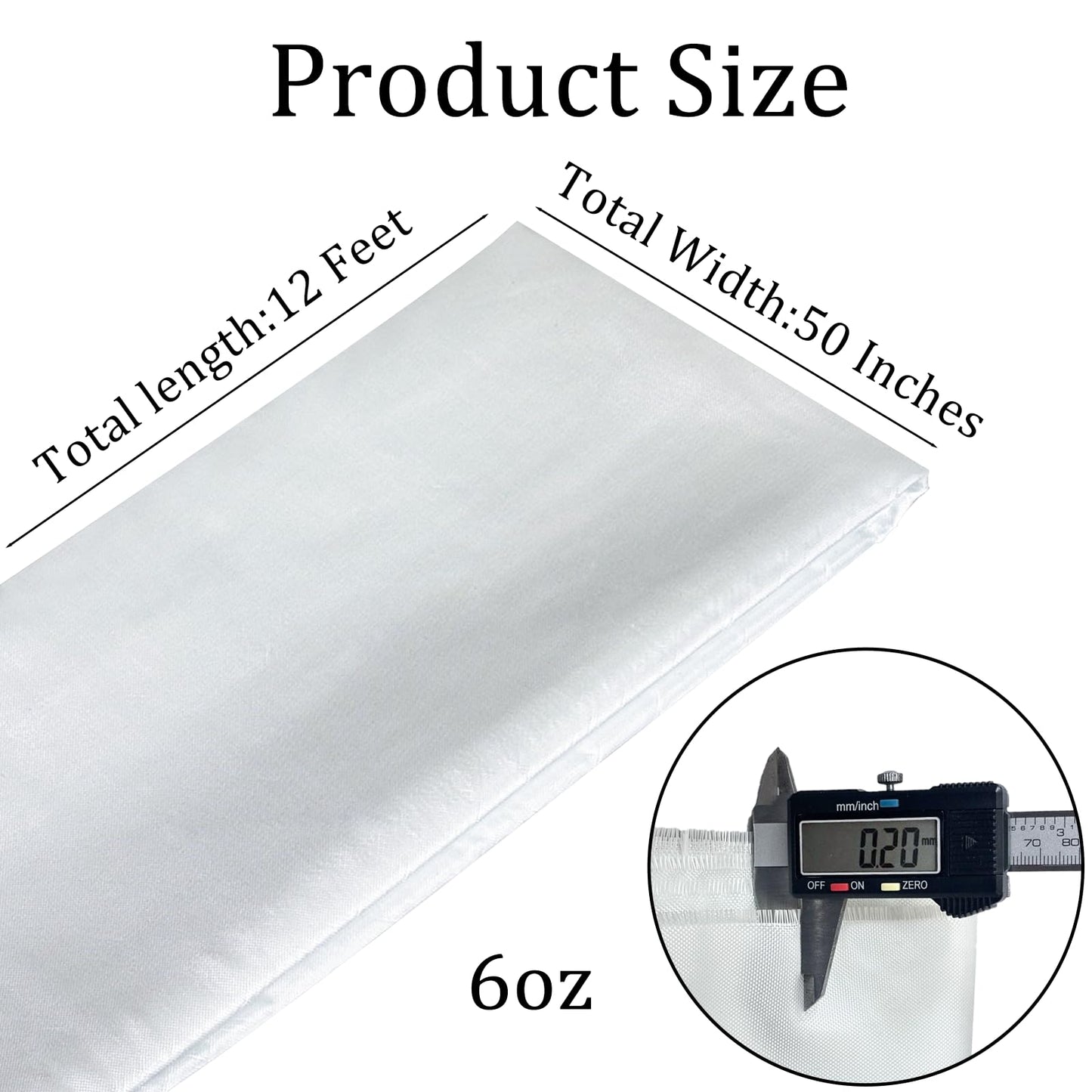 Fiberglass Cloth, 12 Feet X 50 Inches 6oz E-Glass Plain Weave 7628 Alkali Free Glass Fiber Cloth for Circuit Board Boat Car Pool Surfboard Model RC Repairing