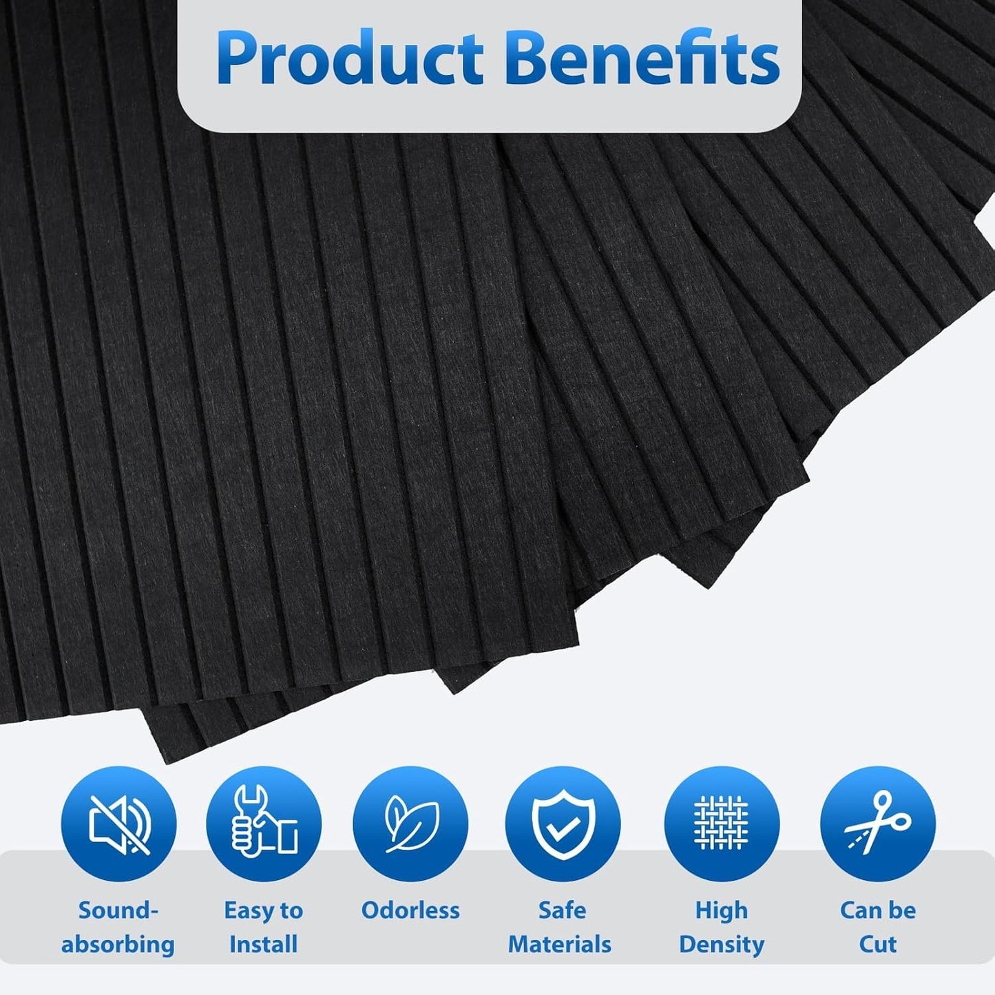 MAGICUBETIC 10 Pack Acoustic Panels,Thicker 0.47"Self-Adhesive Soundproof Wall Panels,High Density Sound Proof panels for Walls, Office, Reccording Studio, Home,Living Room-Black(Size-48 * 24 inch)