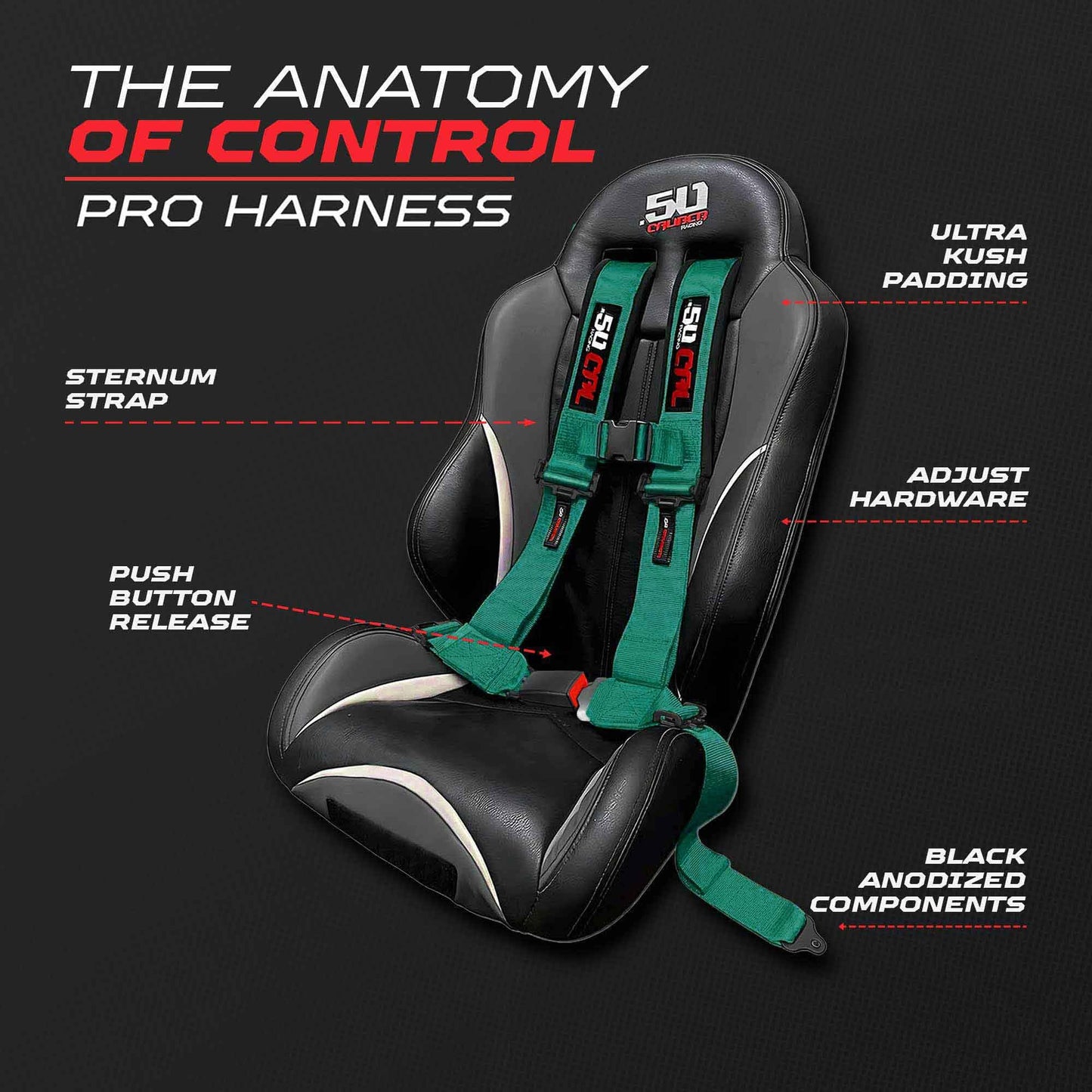 1pc 4 Point Harness for Bucket Seat Push Release 10 Color Harnesses Racing Harness 4 point Race Car UTV, RZR (Teal, 3in) [6062]