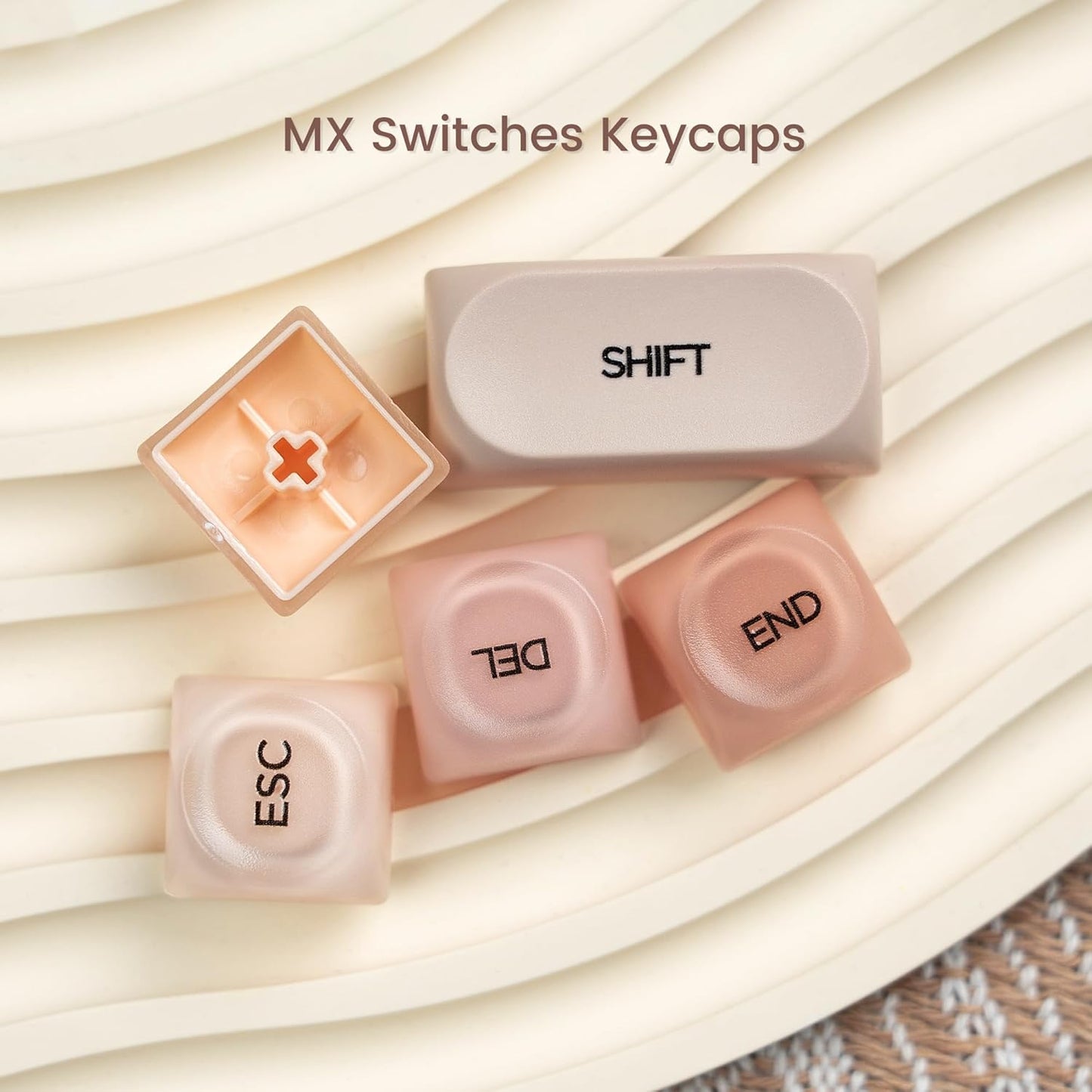 Rainy75 132 PBT Keycaps, Jelly Pink Keycap Foundation MOA Profile, Keys Cute Custom Keycaps for Cherry Gateron MX