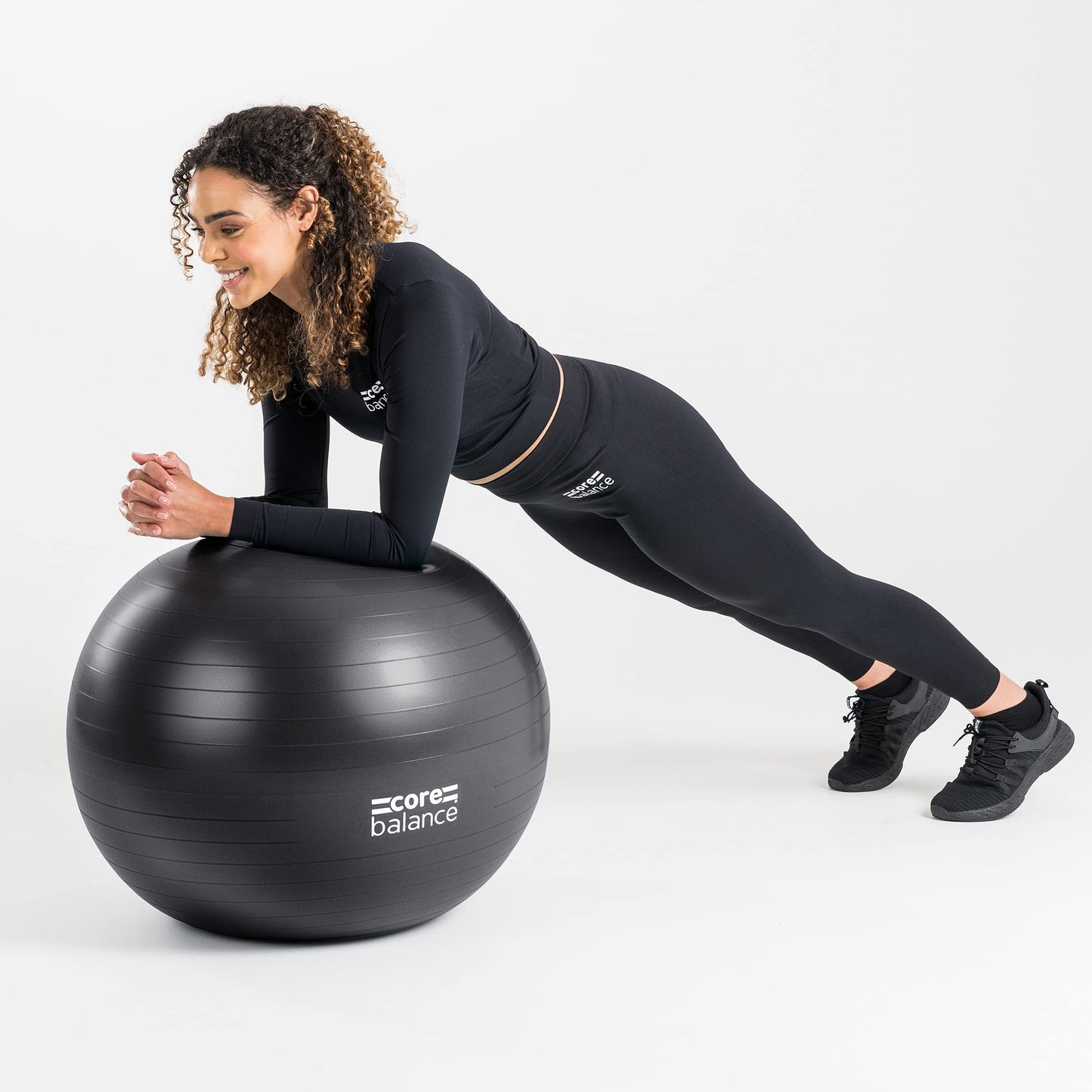 Core Balance Exercise Ball for Workouts, Anti-Burst and Slip Resistant, Swiss Yoga Ball for Pregnancy, Stability, Fitness and Physical Therapy, 4 Sizes, with Pump (33" / 85cm Black)