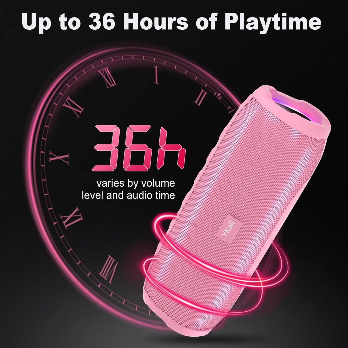 Ykall 20W IPX6 36H Bluetooth Speakers, Portable Bluetooth Speaker Wireless with Loud Stereo Sound, TWS Pairing