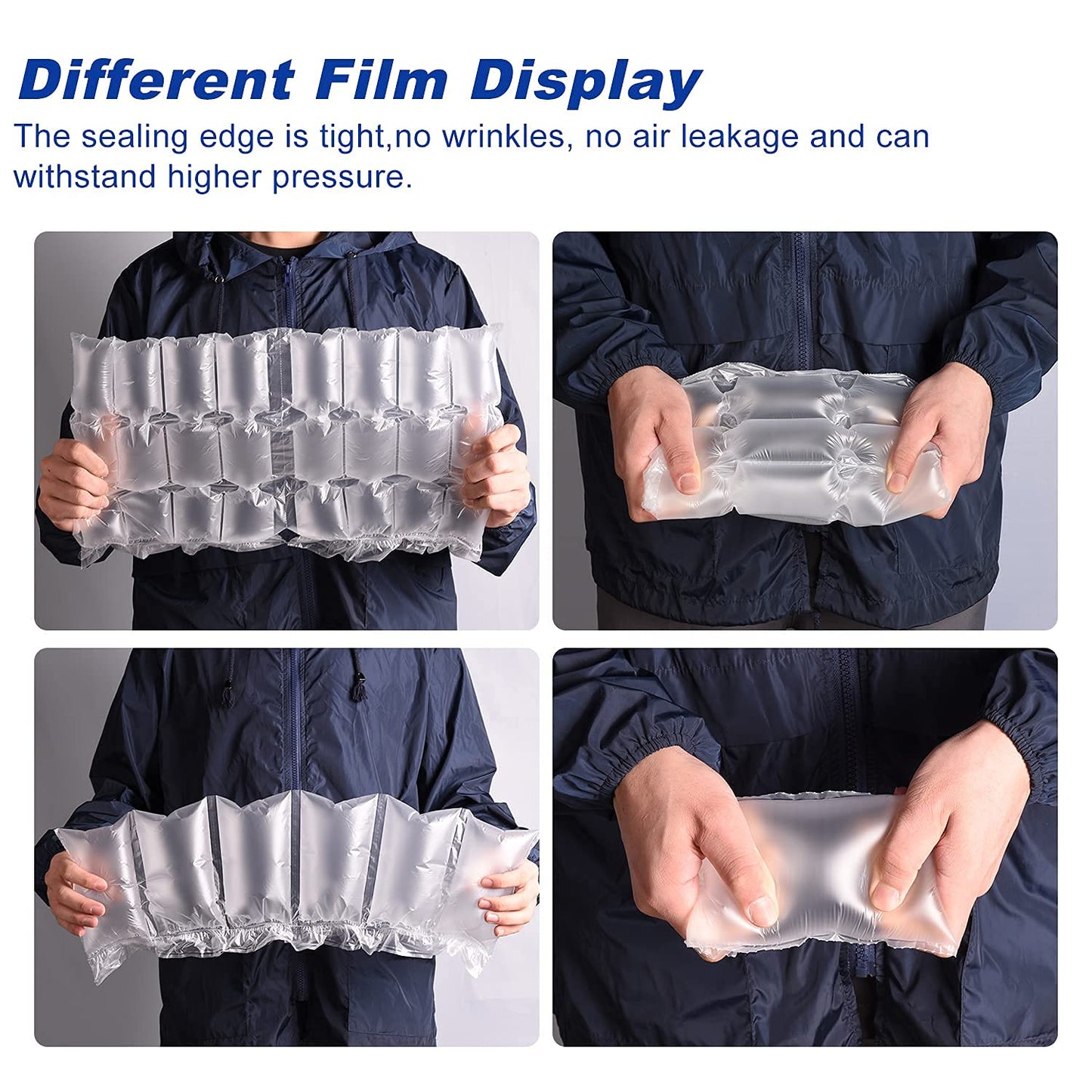 YE300 Air Cushion Machine 110V Air Pillows Maker Air Pillow Machine Portable Inflatable Packaging Air Bag Making Machine + 100m Free Test Film Roll,White,ACM-220