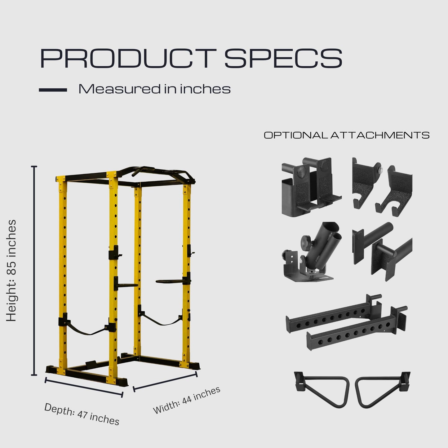HulkFit Pro Series Power Cage and Home Gym Attachments - Yellow