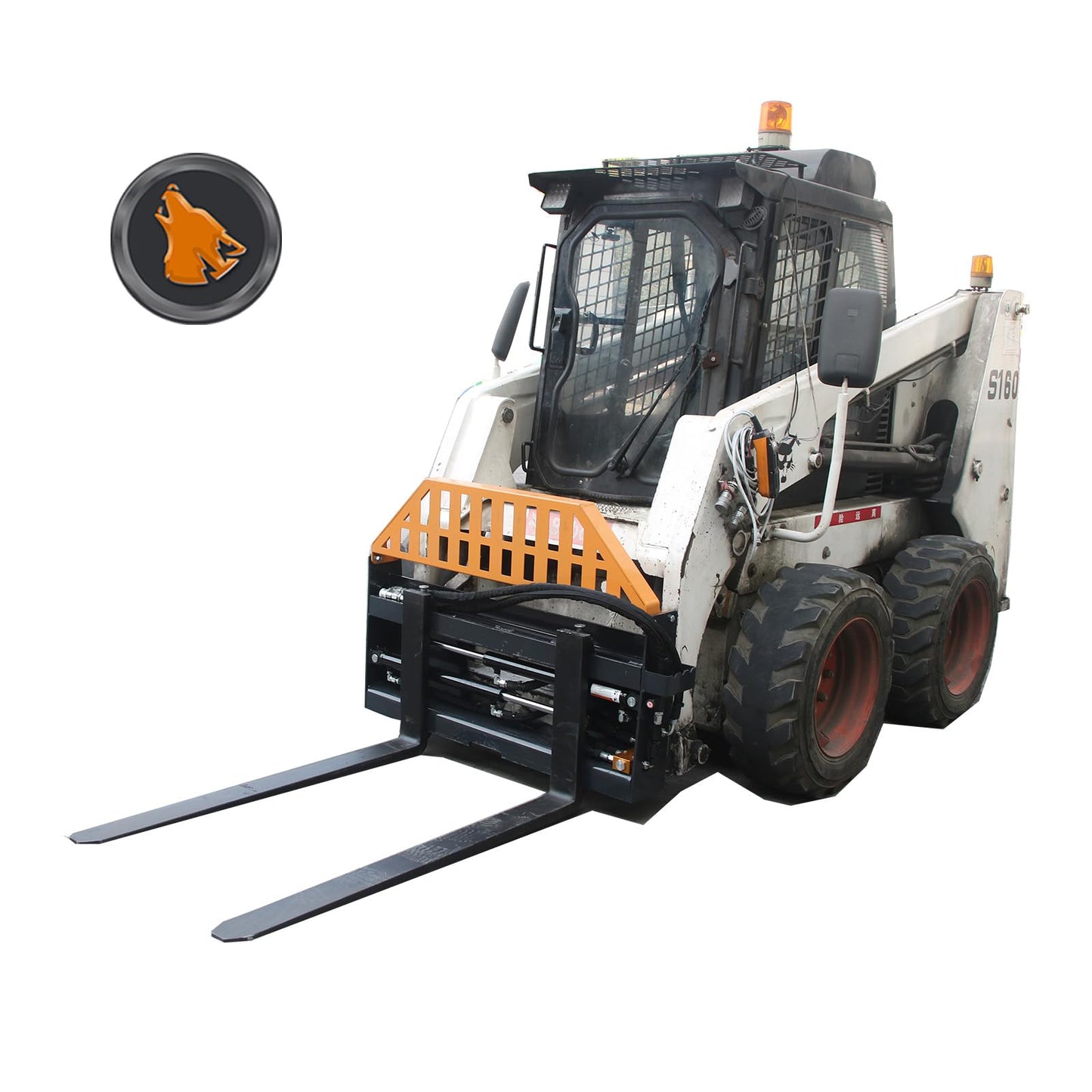 Hydraulic Heavy Adjustable Pallet Forks,Skid Steer Loader Pallet Forks, Load Capacity 4000 lbs, with 2 PCS Hydraulic cylinders, Freely Adjustable, Universal Skid Steer Bracket, Skid Steer Loader