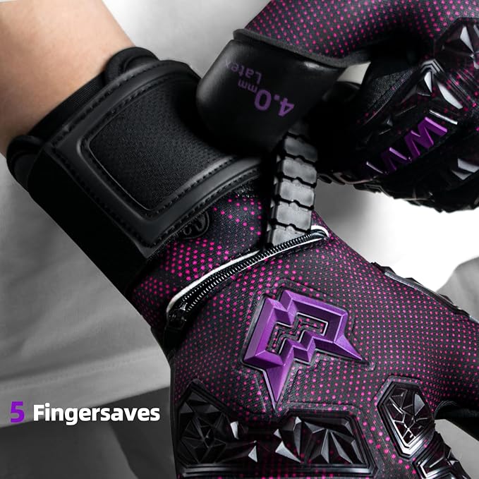 WVVOU Soccer Goalie Gloves for Adults and Youth, High Performance Goalkeeper Gloves with 5 Detachable Finger Saves, Soccer Gloves with 4mm Sticky Latex Palm