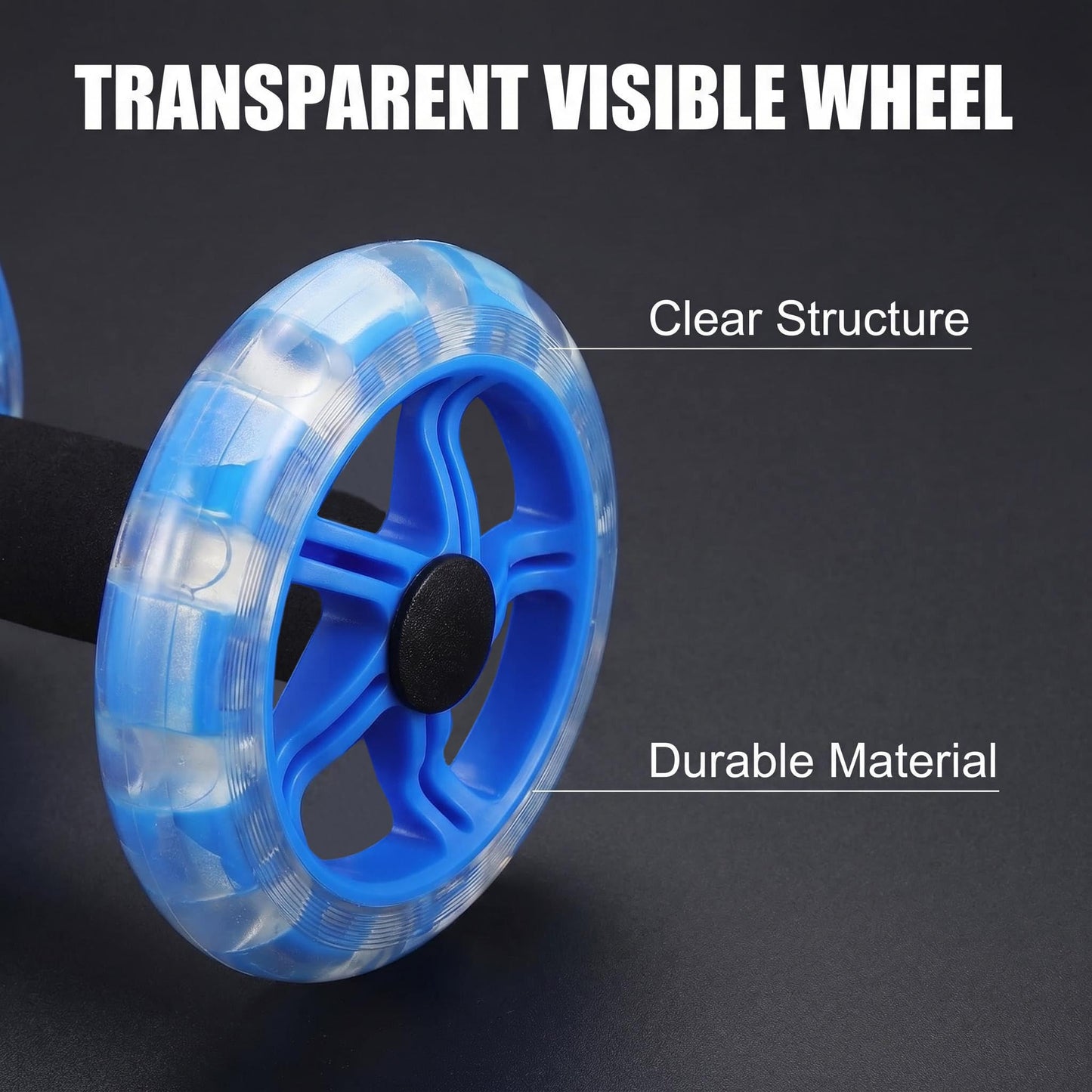 Exercise Roller Ab Exercise Abdominal Roller Wheel Dumbbell, Stable Abdominal Exercise Roller for Abs, Core Strength, Arms & Back, Portable Fitness Trainer for Men & Women