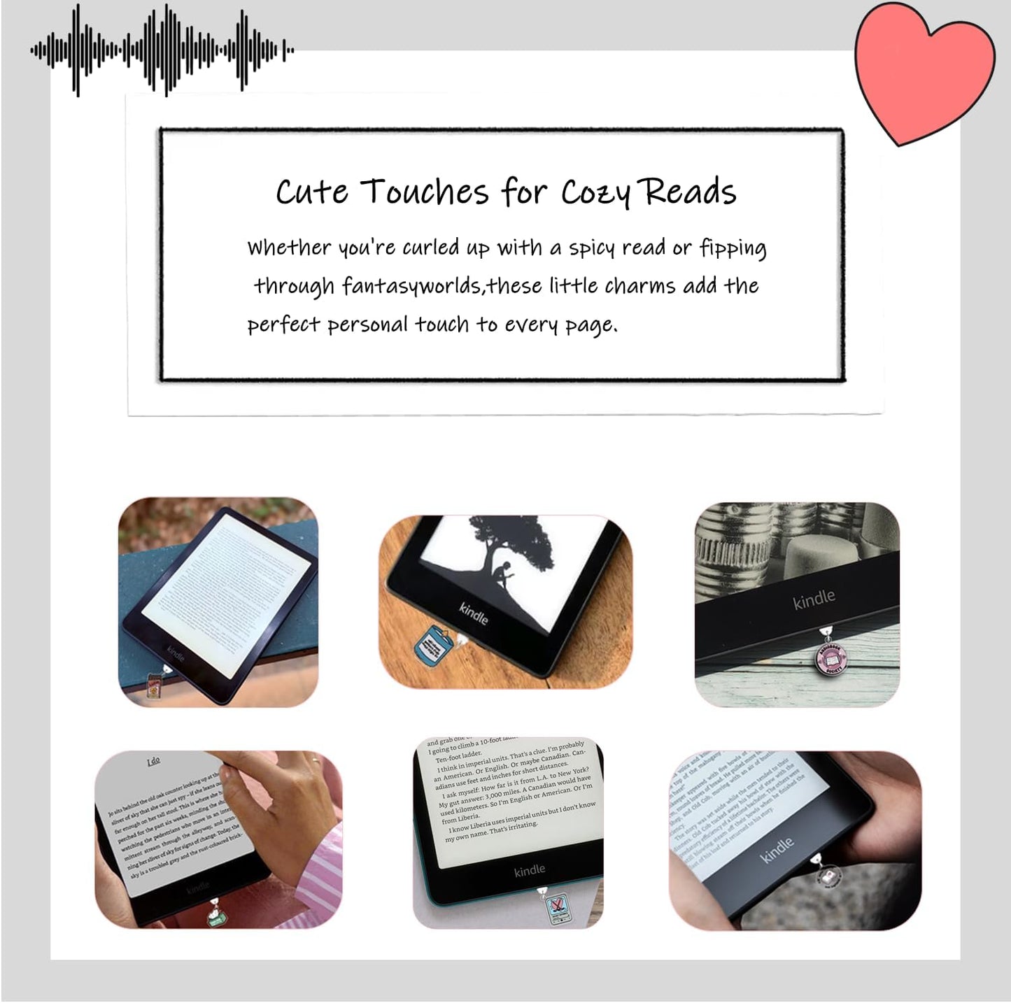 CuddleJunk Dust Plug Charms for Kindle, Book Lover Theme Kindle E-Reader Accessories Charm,Cute Type C/USB C Dust