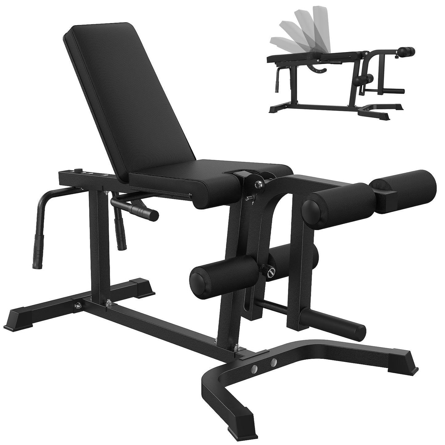 HANDBODE Leg Extension and Curl Machine, Adjustable Leg Curl Machine, Seated Leg Extension and Lying Curl Machine for Lower Body Workouts, Leg Workout Equipment Fit Weight Plate Set