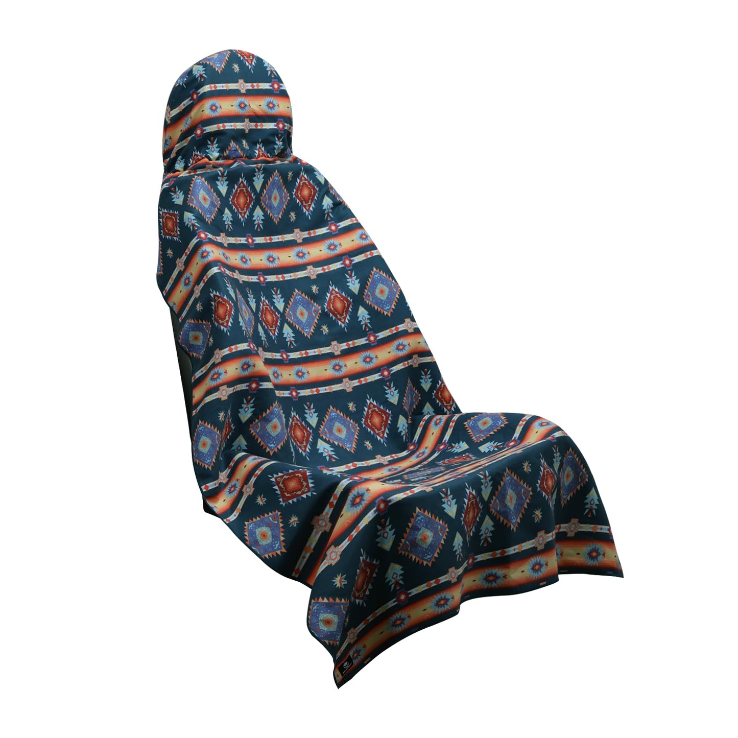 WILDOMS Car Seat Towel Cover - Sweat Absorbing Microfiber Towel for Car Seat After Gym, Workout & Beach - Washable Seat Protector, Universal Fit for Cars, Trucks, SUVs - Aztec