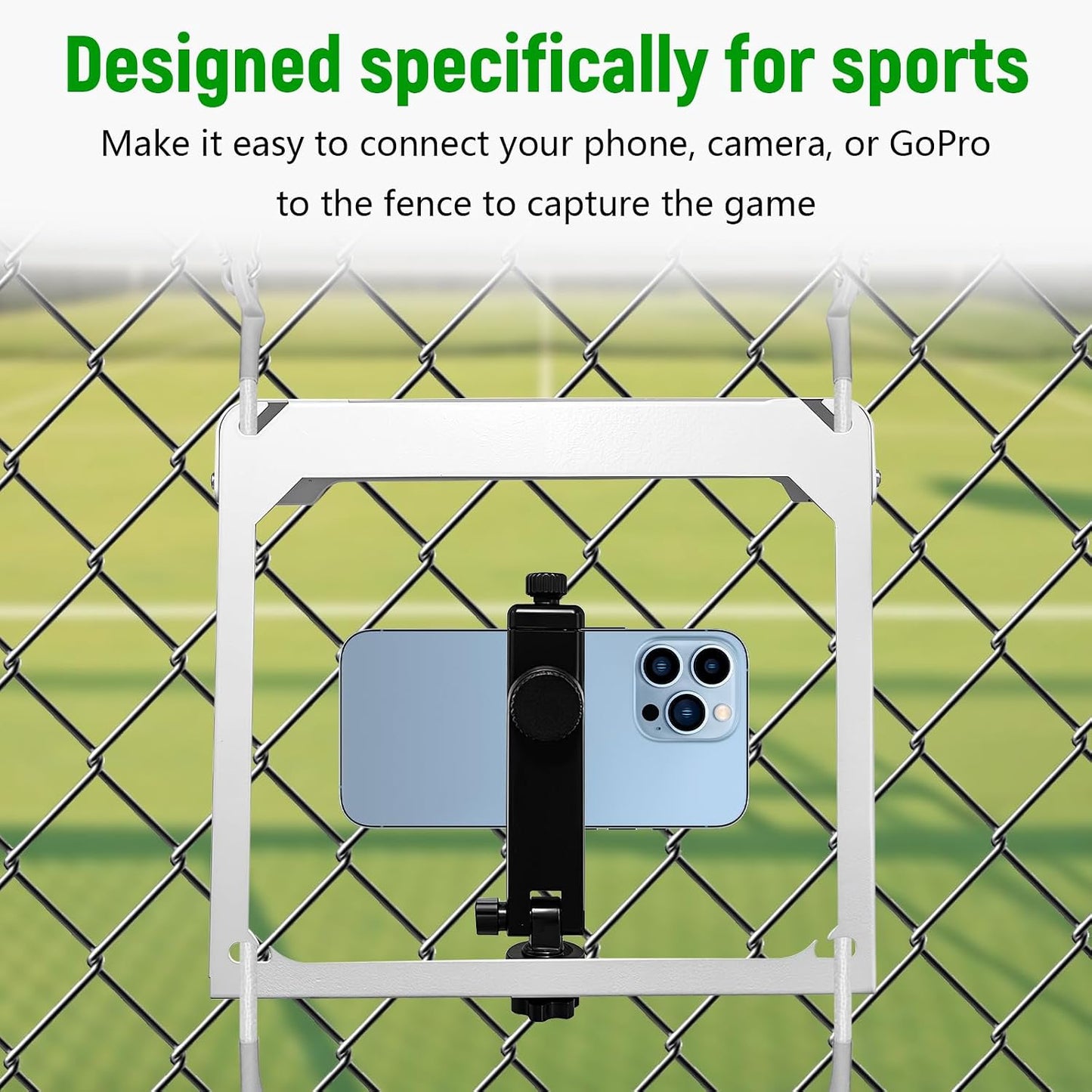 Apexion Baseball Training Equipment, Phone Stabilizer, Game Changer Fence Mount, Universal with Sunshade, Streaming