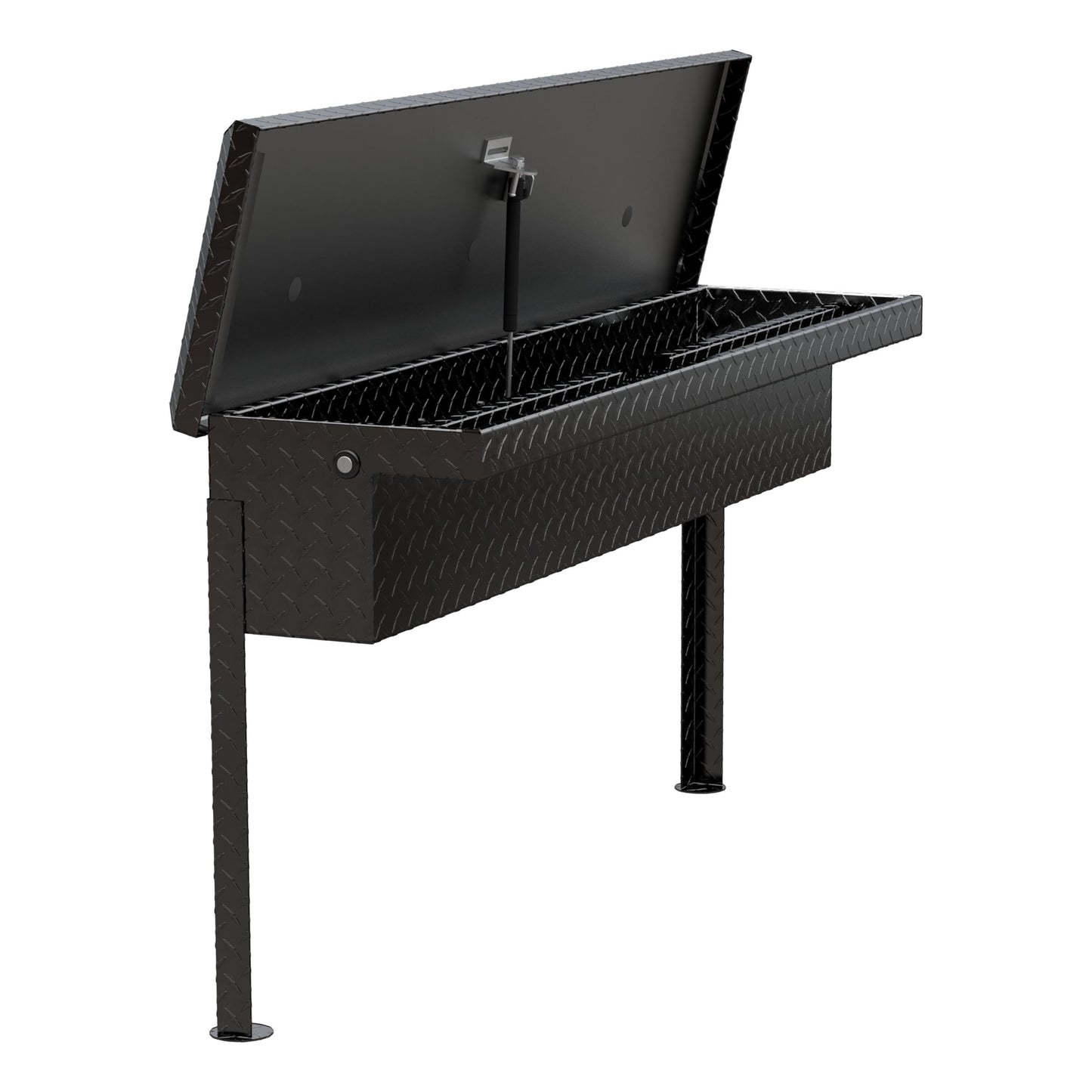 UWS EC30202 48-Inch Gloss Black Heavy-Wall Aluminum Truck Side Tool Box with Low Profile, RigidCore Lid
