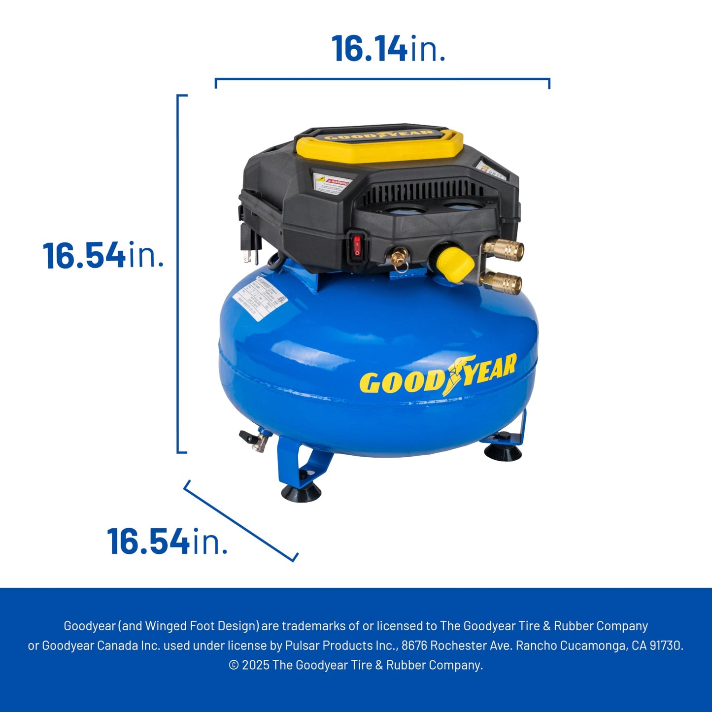 Goodyear 6 Gallon 150 PSI Oil Free Electric Pancake Air Compressor
