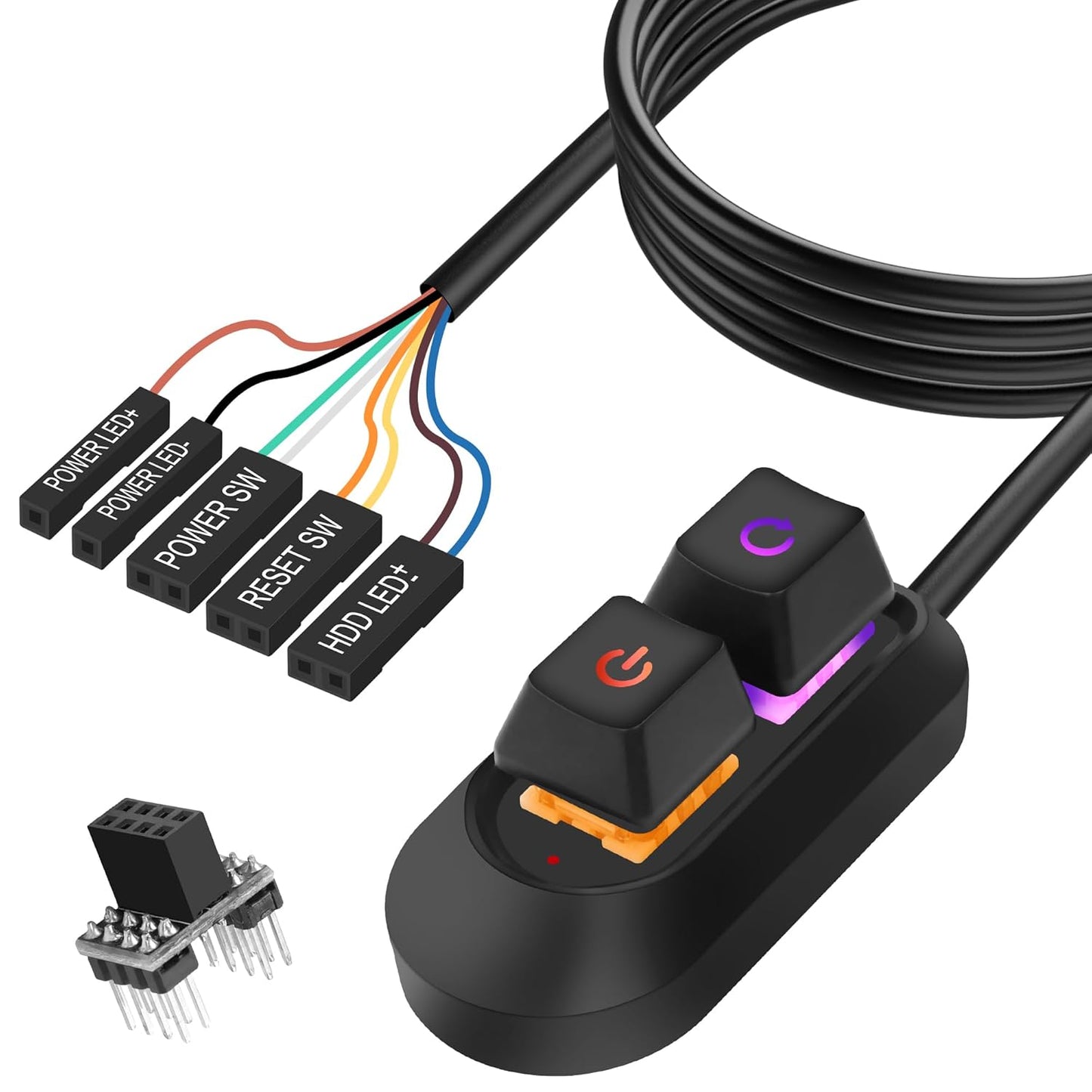 Reset (2M, MEIRIYFA Desktop Computer Power Switch Power Supply Cable, External PC Power Button Extension Cable with ON