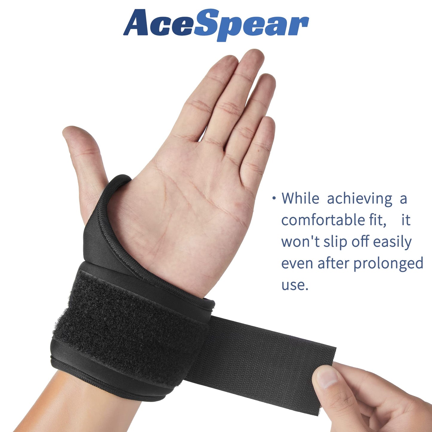 AceSpear Wrist Weights with Thumb Loops Lock for Men Women 1lb*2 2lbs*2 3lbs*2 Ankle Weights Weighted Gloves for Running Strength Training Walking Exercises (Black, 1 lb x 2)