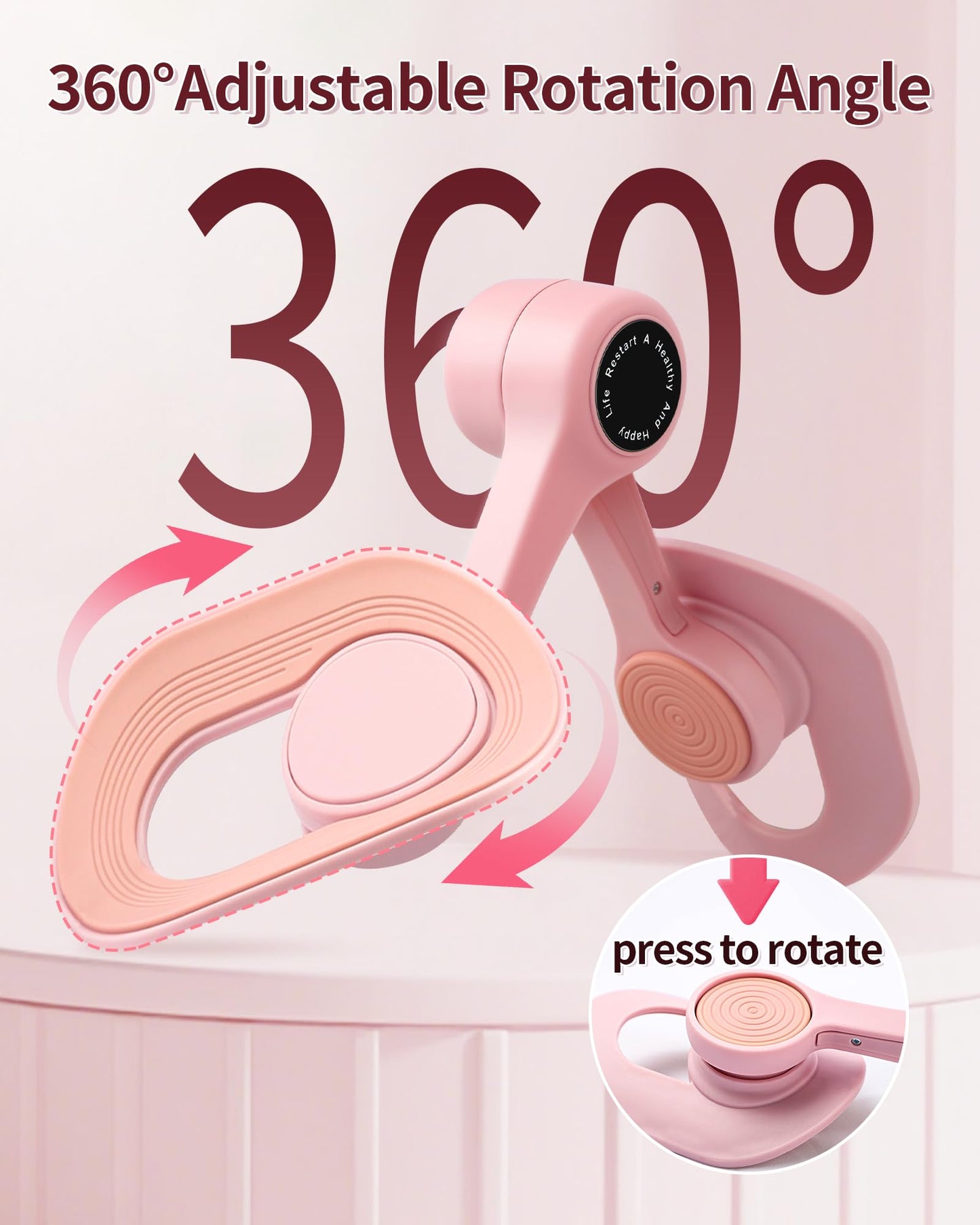 SirDone Thigh Trainer for Women, 360° Adjustable Pelvic Floor Muscle Trainer, Inner Thigh Exerciser, Multi-Function Home Gym Equipment for Hip, Leg, Arm & Yoga Workouts(Pink)