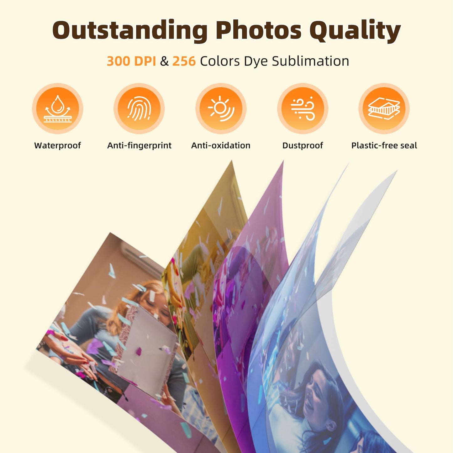HPRT CP4100 Photo Printer - Plus 4x6 Bluetooth Instant Picture Printer with 20 Sheets & Ribbon - Wi-Fi, Premium Dye Sublimation - 300 DPI Display Resolution - Editing App for Fun, Creative Photos
