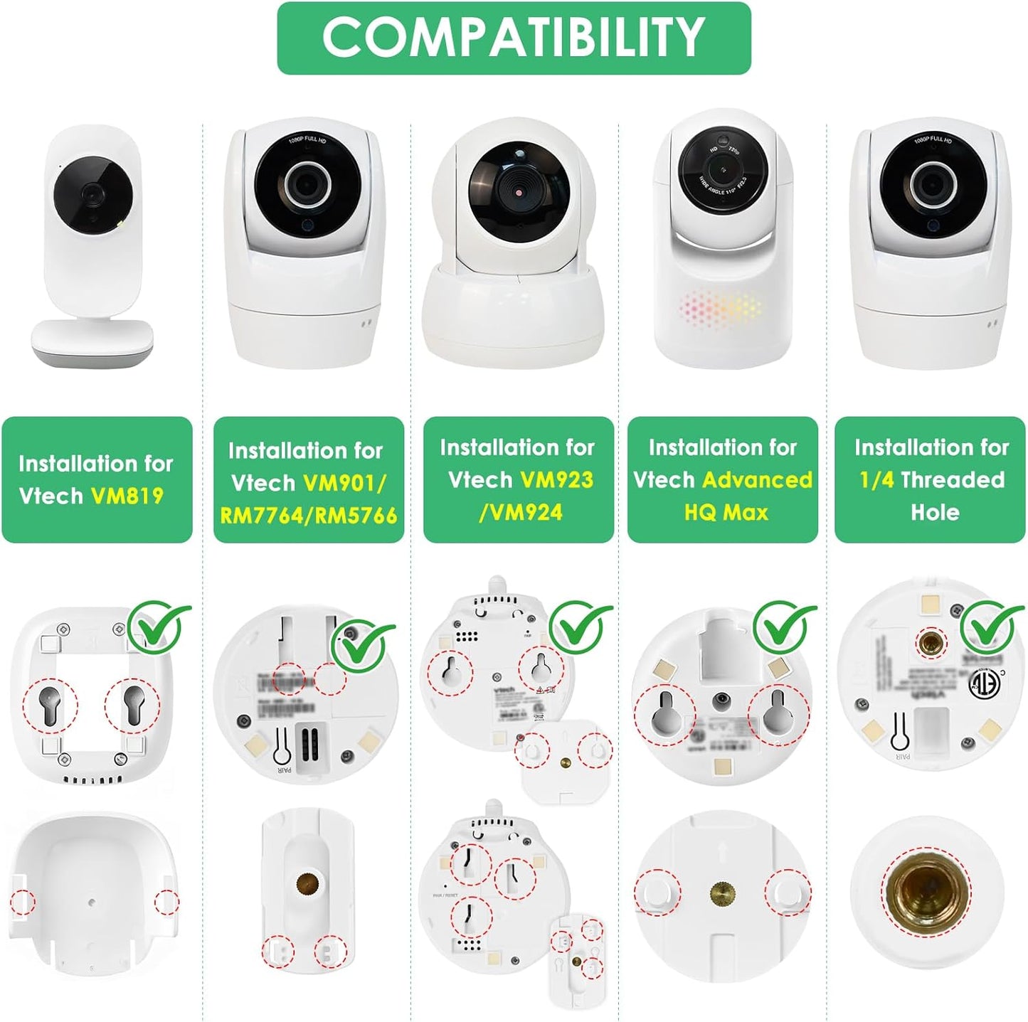 wochel VM819/ VM901/ VM923/ VM924, 15.7" Flexible Baby Monitor Mount for Most VTech Baby Monitor: Vtech Advanced HQ
