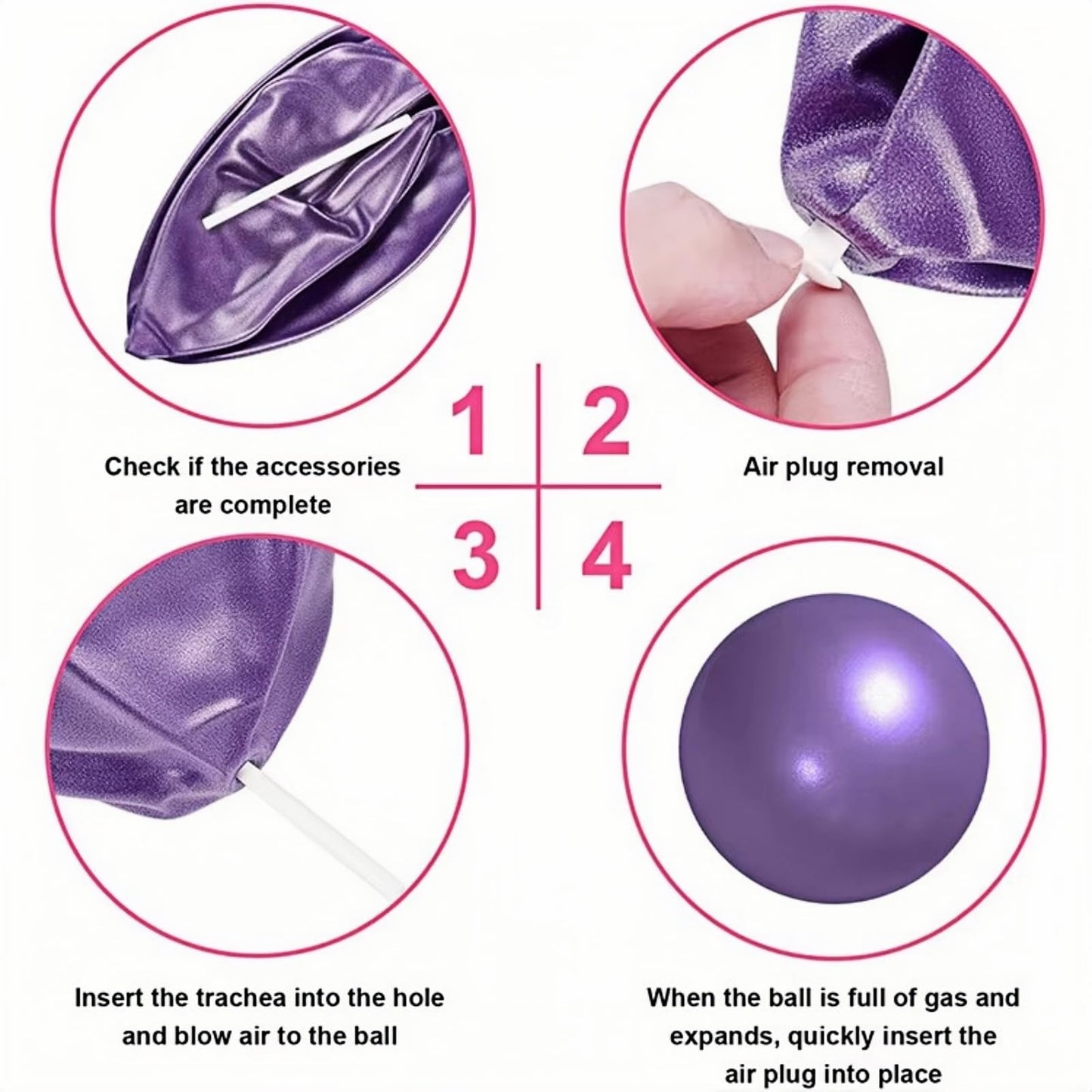 MBKHFLL Small Pilates Ball 9 Inch Small Exercise Ball Mini Workout Yoga Balls for Gym Yoga, Core Training, Fitness, Workout, Stability, Improves Balance (Purple-1 Pcs)