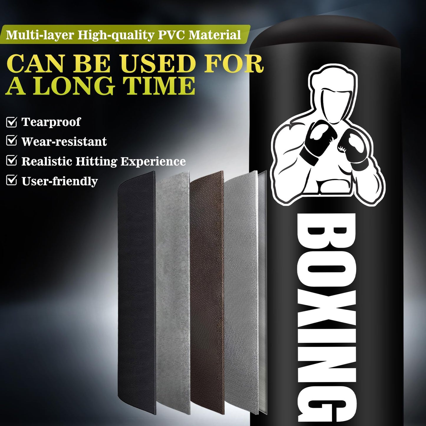 Freestanding Punching Bag for Adults Teens, 70'' Heavy Boxing Bag with Stand with Gloves, Pump and Jump Rope, Women Men Standing Kickboxing Bag for MMA Training Muay Thai Fitness Karate Home Gym
