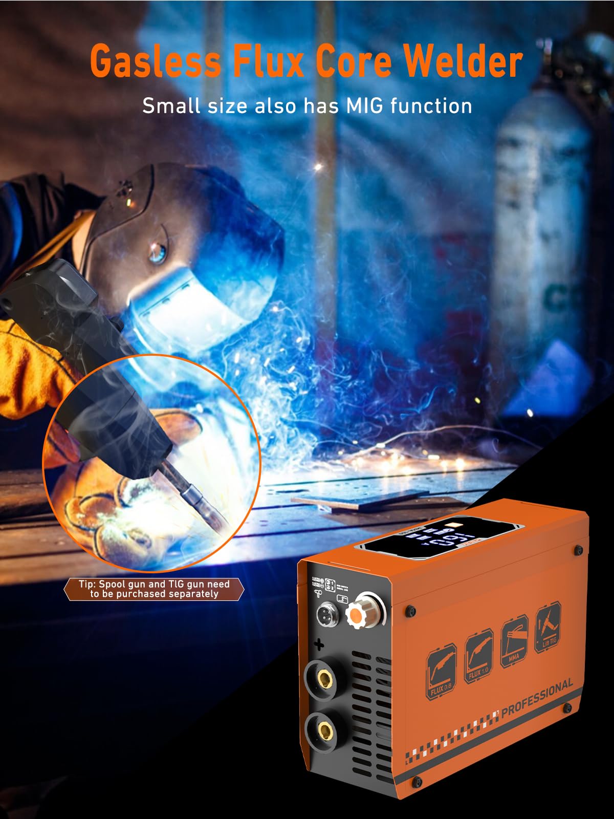Rubik Mini 160A Stick Welder 110/220V, 3 in 1 Welder Machine MIG/MMA/Lift Tig, Portable ARC Welding Machine with IGBT Inverter, Digital LCD Dispaly Welder Welding Helmet