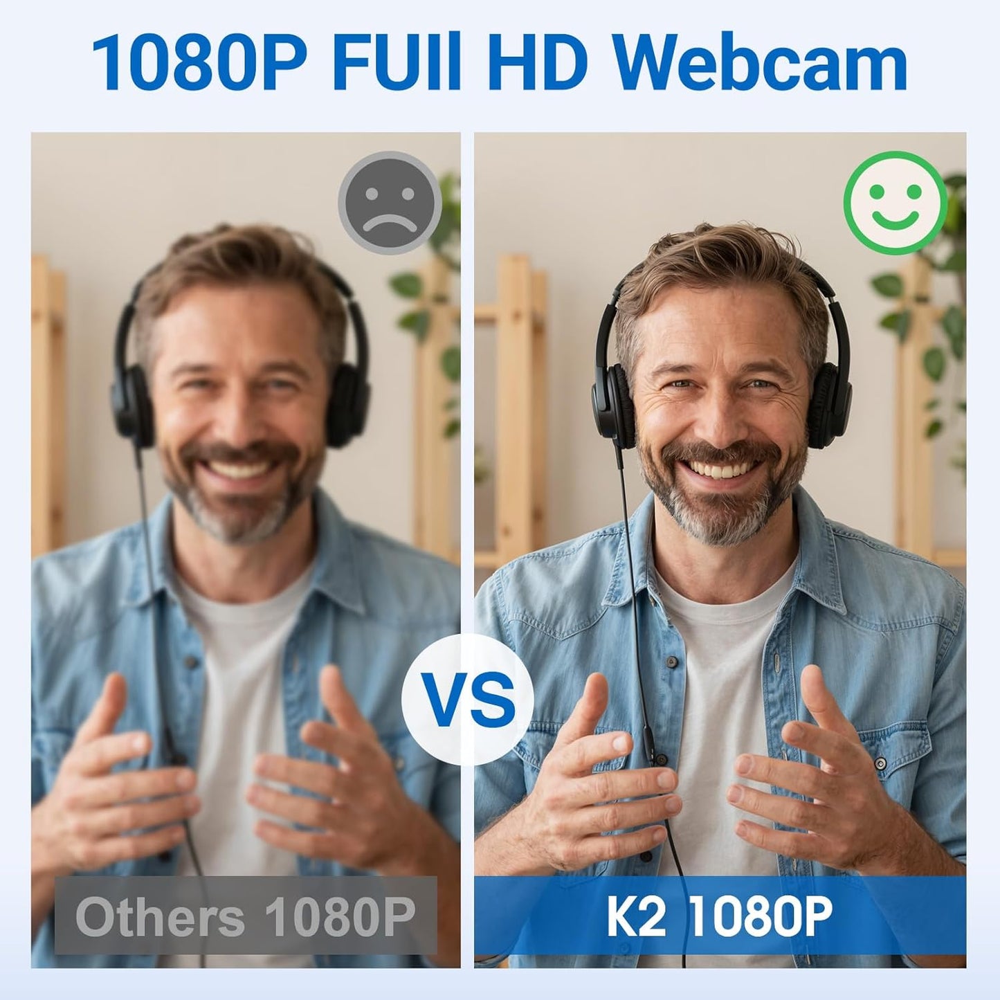 SweetLink 1080P Streaming Camera Webcam with Microphone and RGB Light,USB Computer Camera,Privacy Cover,Plug & Play USB
