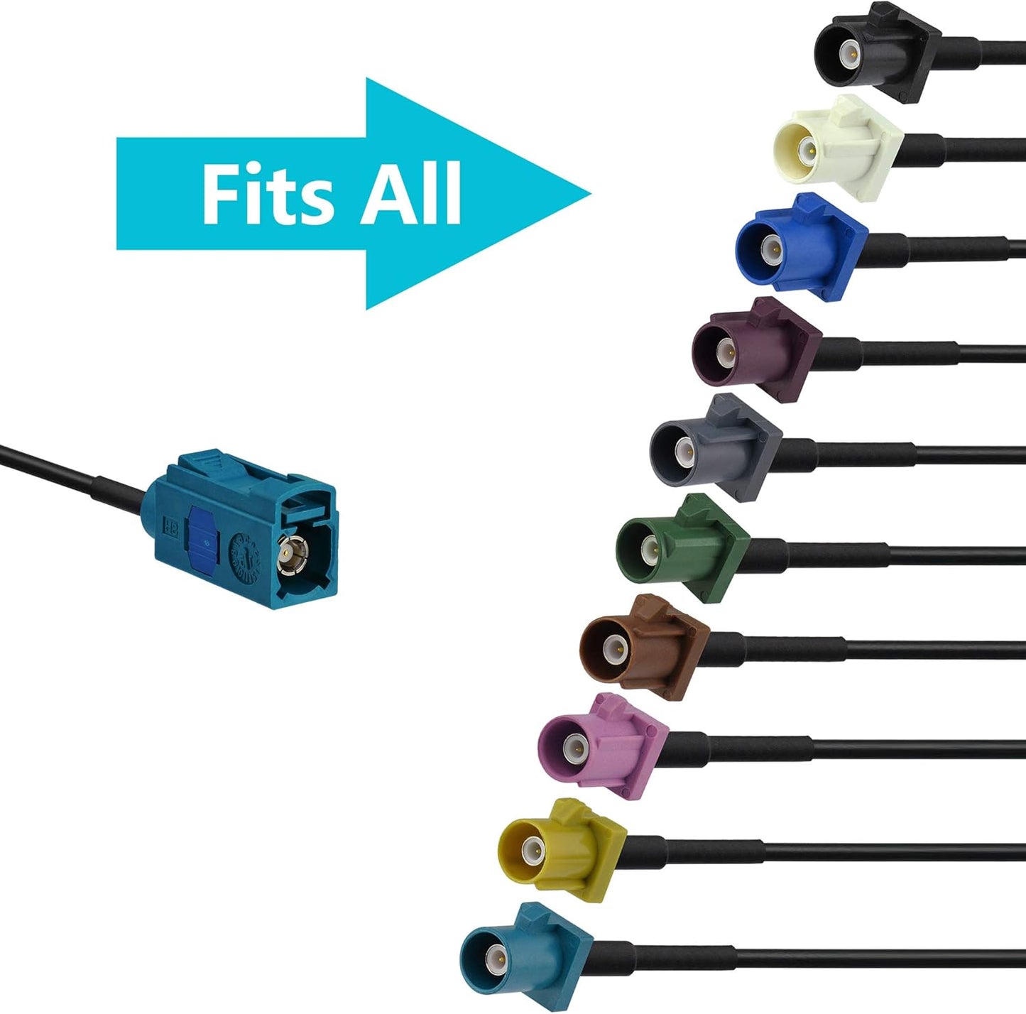 BINGFU 1m 3 4G Fakra Z Female to Male Vehicle Antenna Extension Cable feet for Car Stereo Android Head Unit GPS