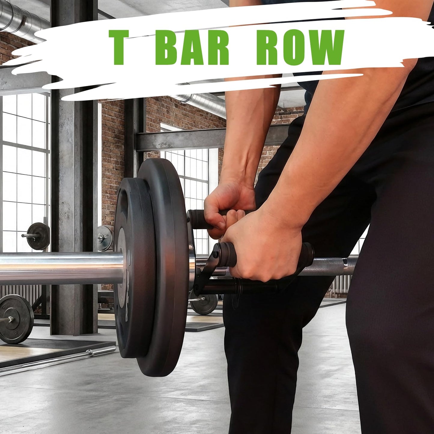 Double D Row Handle LAT Pulldown Attachments, 1.3 Inch Diameter Big Comfort Rubber Grip V Bar Attachmentt for Cable Machine Home Gym Accessory (Black Double D)
