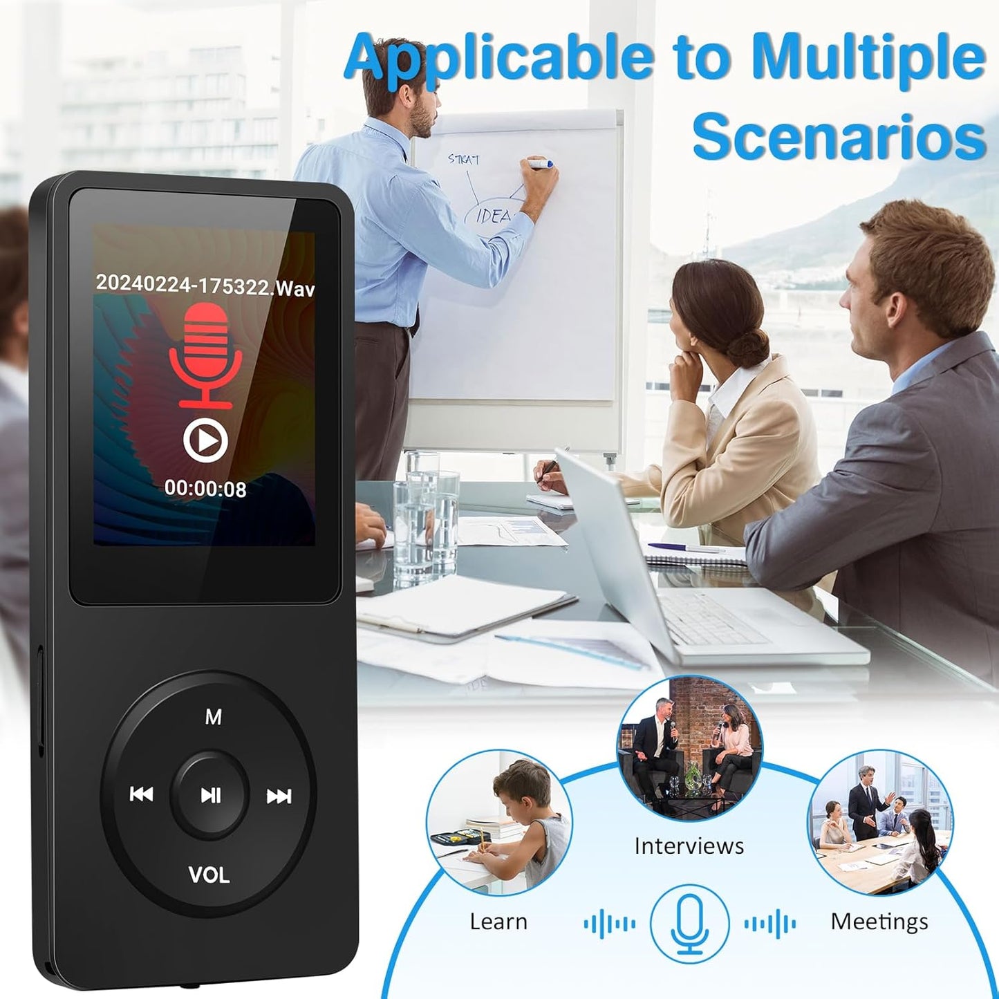 Tarswesi MP3 5.2, 32GB MP3 MP4 B2, 1.8 Player with Bluetooth Portable Music Player with Speaker TFT Color Screen, Voice