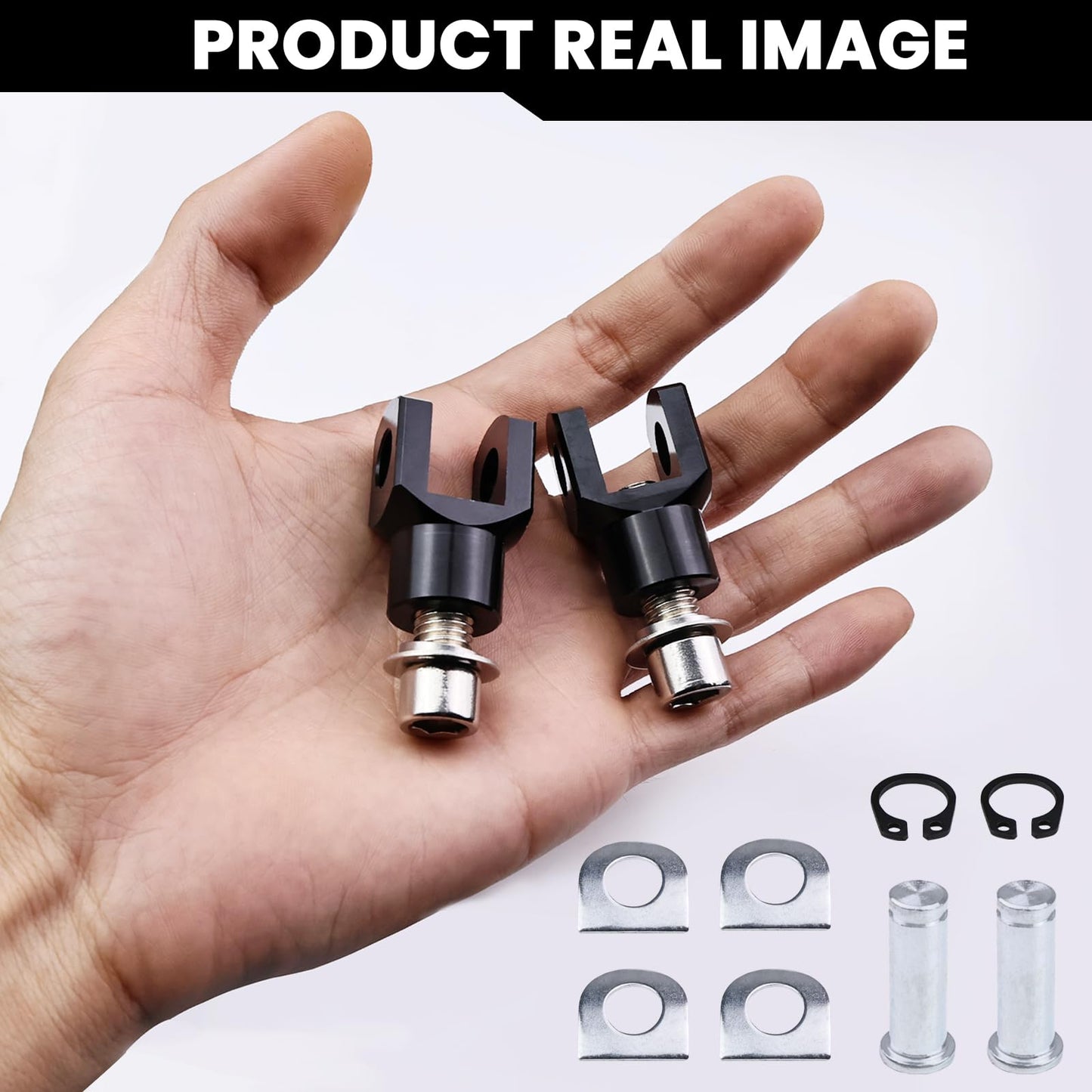 Motorcycle Foot Pegs Supports Mount Footrest Mounting Clevis Hardware Kit Left and Right Passenger Footrest Compatible with Softail FXST Low Rider Sport Glide Dyna FXR FX (Black)