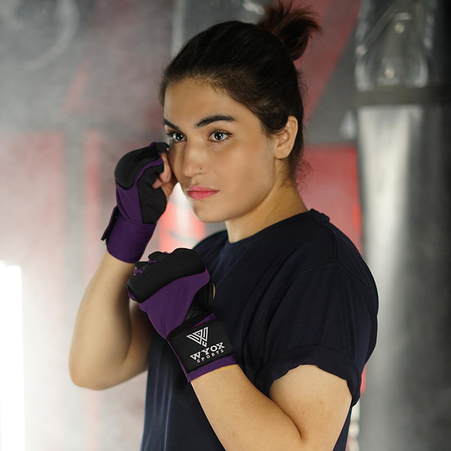 WYOX Gel Boxing Hand Wraps Inner Gloves for Men & Women, 80cm Quick Wrist Straps, Padded Knuckle Protection for Muay Thai Kickboxing, Hand Wraps for Boxing & Martial Arts (Purple, S/M)