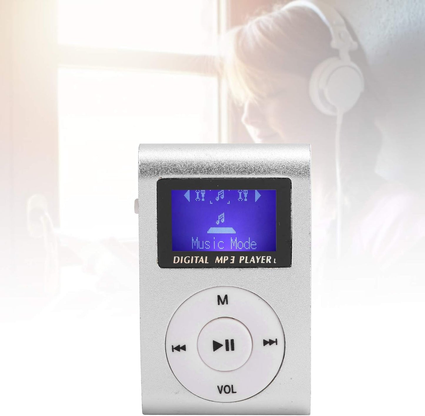KIMISS MP3 MP3 Mp3 Music Player Sports BackClip LCD Sn Support Memory Card Player (Silver)