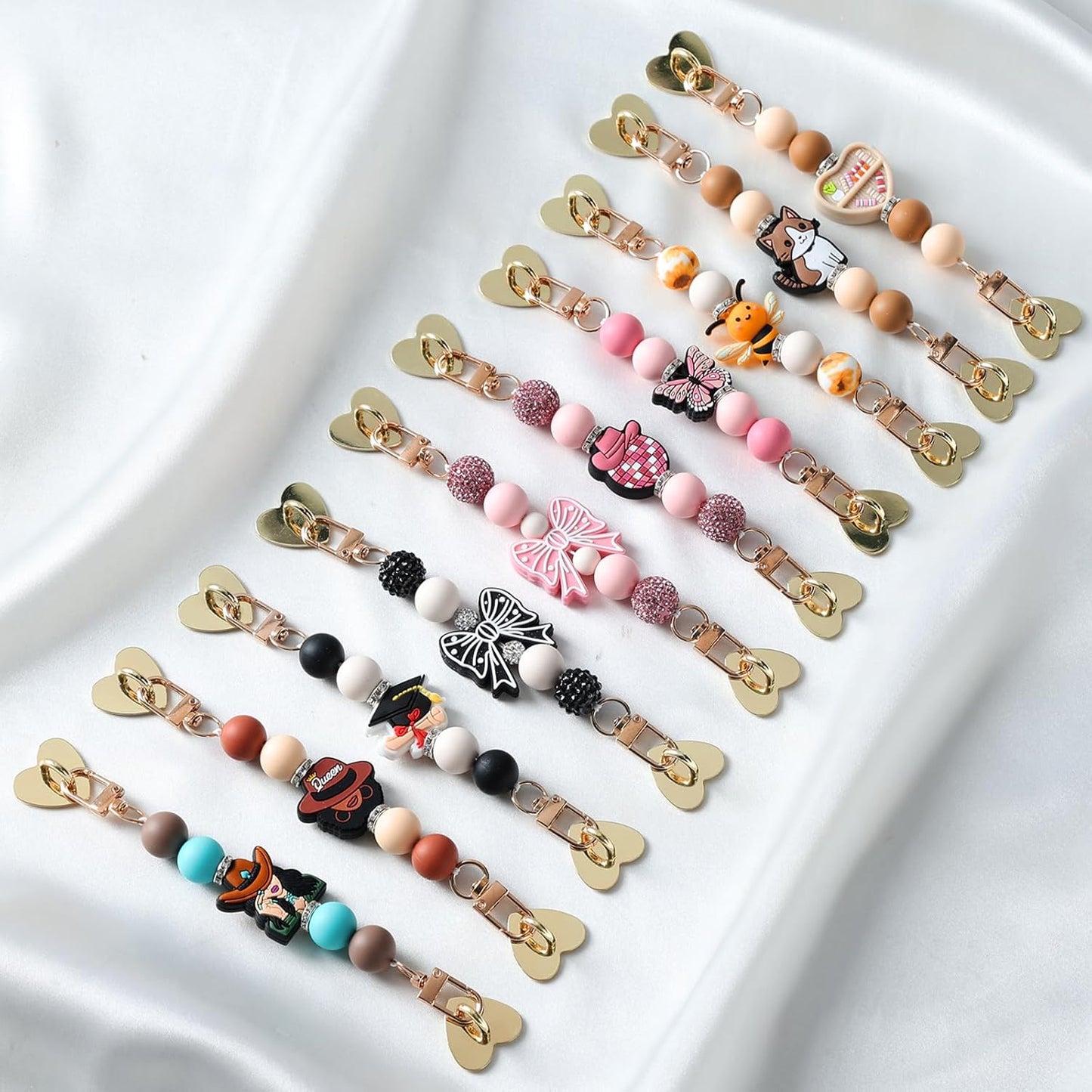 Silicone Beaded Strap for Kindle Charm - Cute Bee Style Hand Strap Bracelet Grip Chain for E-Reader, Bookish Gift