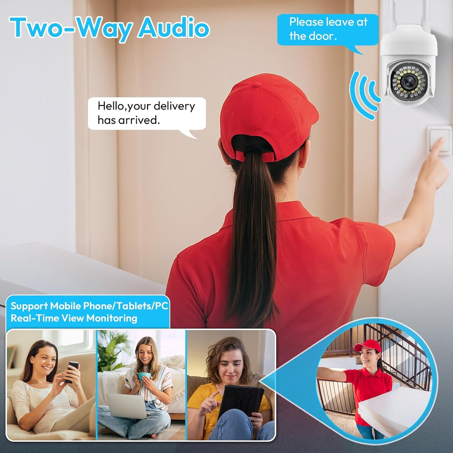 Ayla link 3MP 360Pan-Tilt 2K (2 Pack-9.8 Security Camera Outdoor, View, HD Cameras for Home Security, Color Night