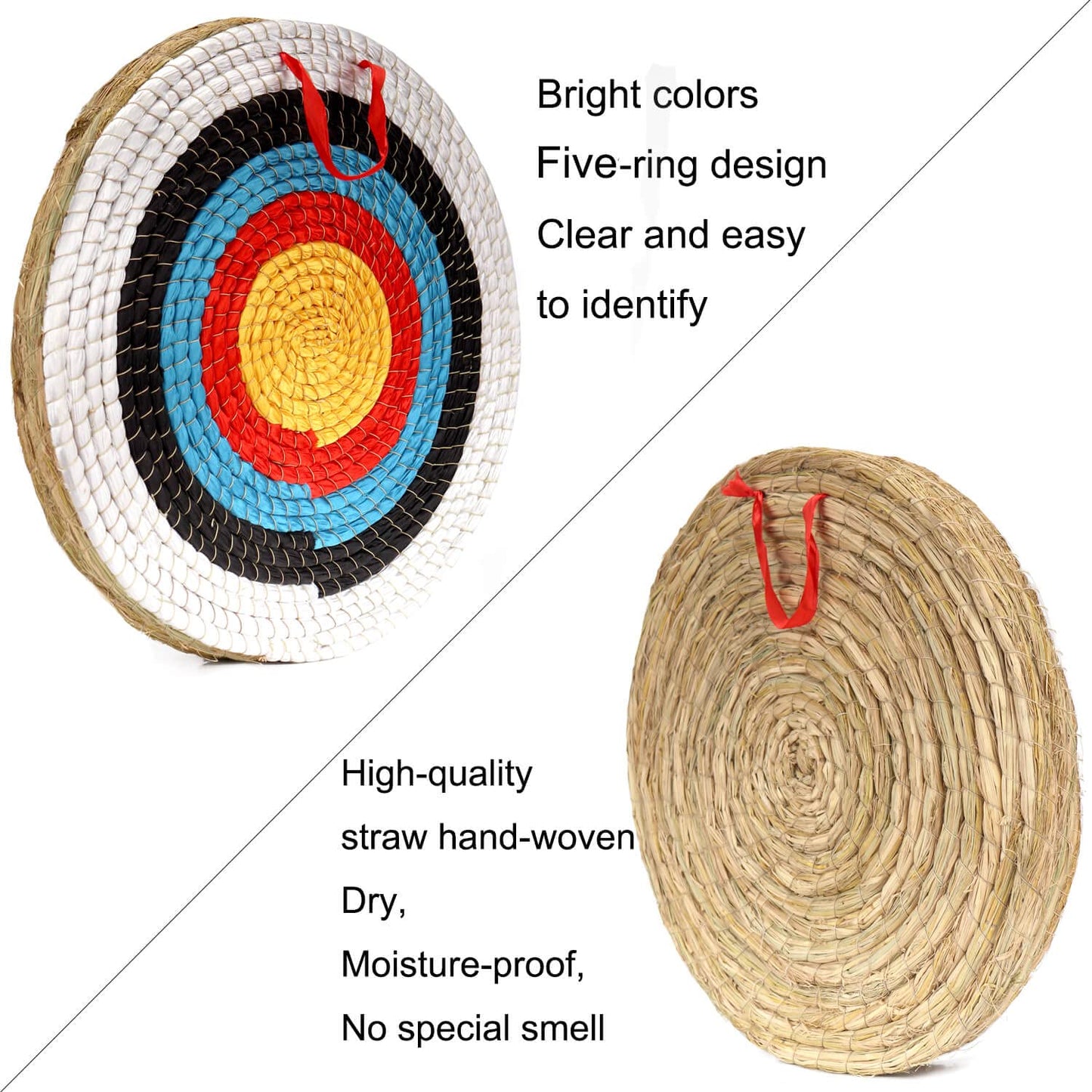 AUVIM Archery Targets Straw Solid Hand-Made Archery Target for Recurve Bow Compound Bow or Longbow 20 Inches Traditional Bow Arrow Target for Kids Youth Adult Archery Hunting Backyard