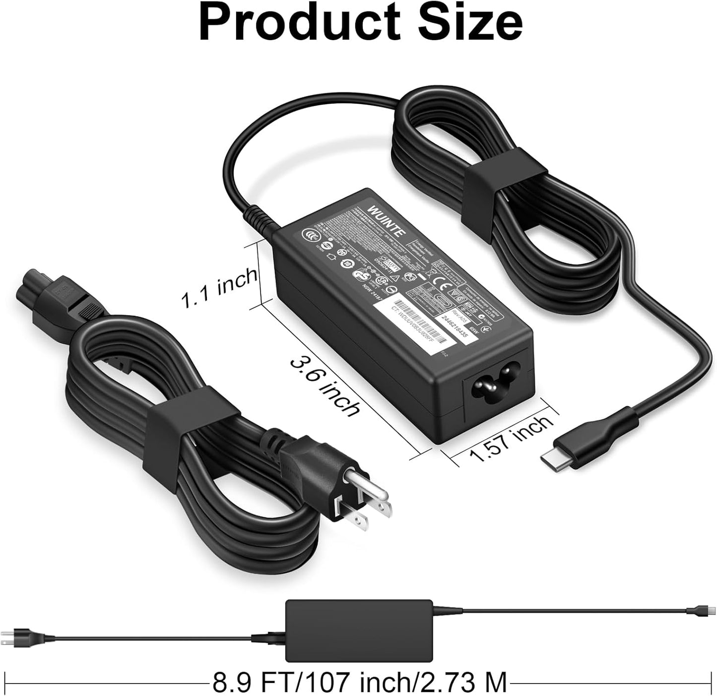 WUINTE 65W 45W Charger Compatible with Acer Laptop Chromebook Charger USB C Fast Power Adapter