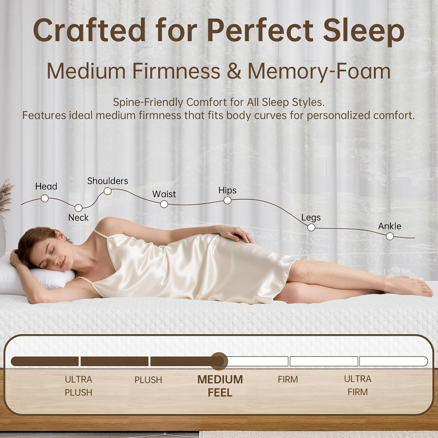 TFD Twin Mattress - 8 Inch Gel Memory Foam Mattress for Comfortable, Cooling Sleep | Medium Firm, CertiPUR-US Certified
