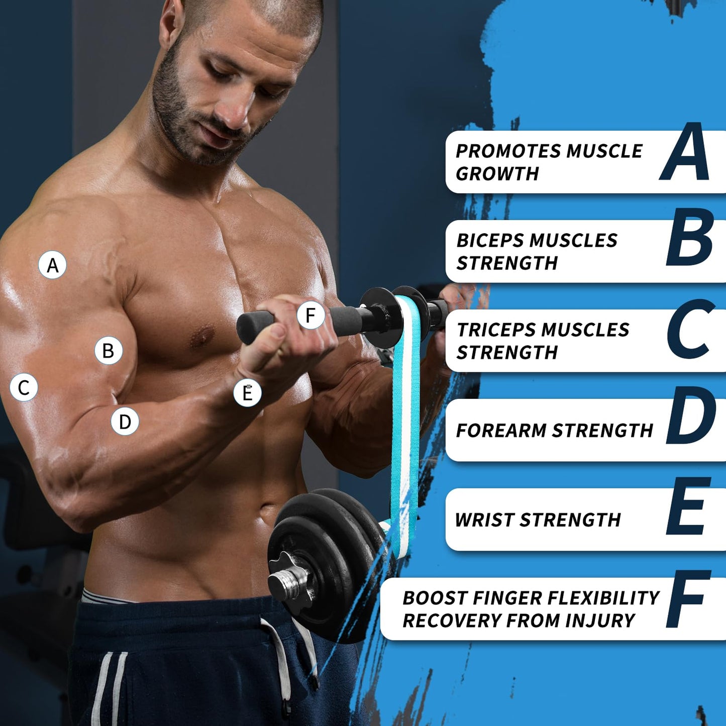 Wrist Forearm Roller Strengthener Exerciser：Forearm Blaster Forearm Roller Grip Strength Training with Anti-Slip Handles