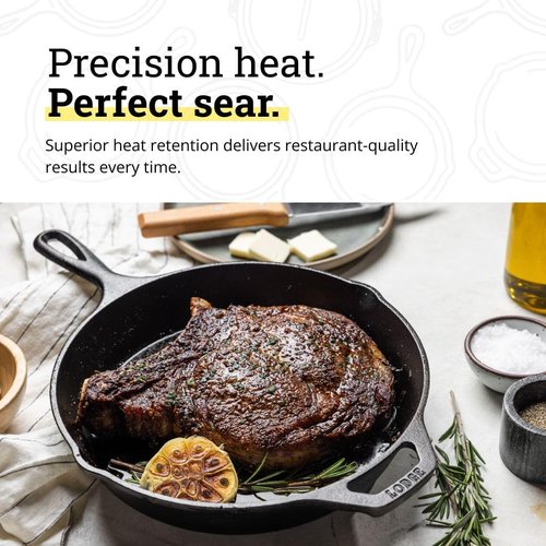 Lodge Seasoned Cast Iron Skillet Set - PFAS-Free Non-Toxic Cookware | Naturally Non-Stick - 8, 10.25 & 12 Inches