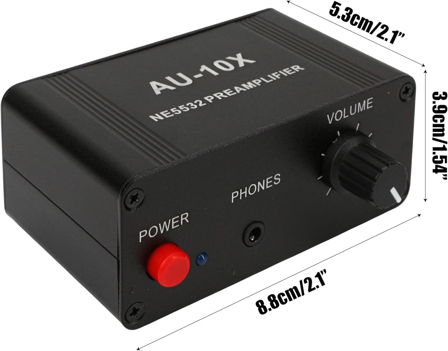 KH866 12V 20dB AUX10X NE5532, 3.5mm RCA Preamplifier, Audio Phono Preamp, Mini Stereo Headphone Signal Home Amplifier